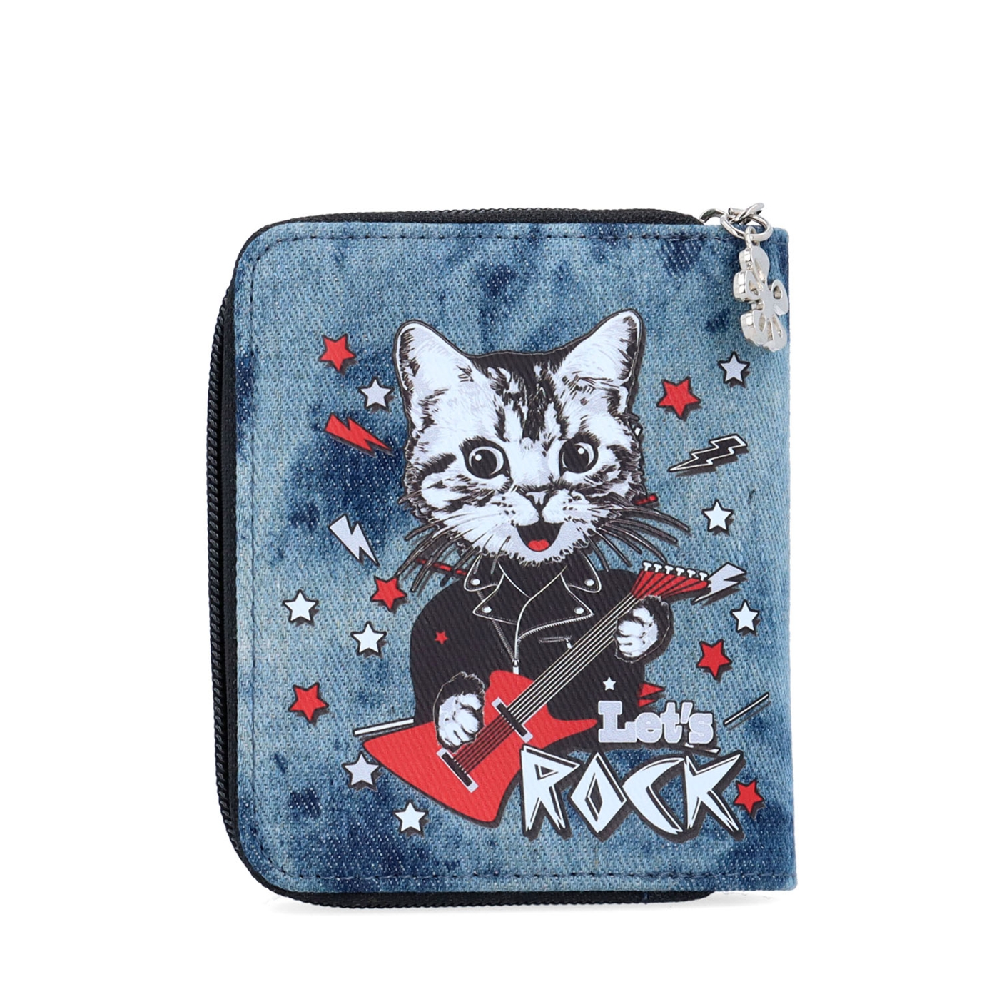 Denim veselá peněženka s potiskem Indee materiál textil zapínání na cvoček barva multicolor velikost malá 9204 01