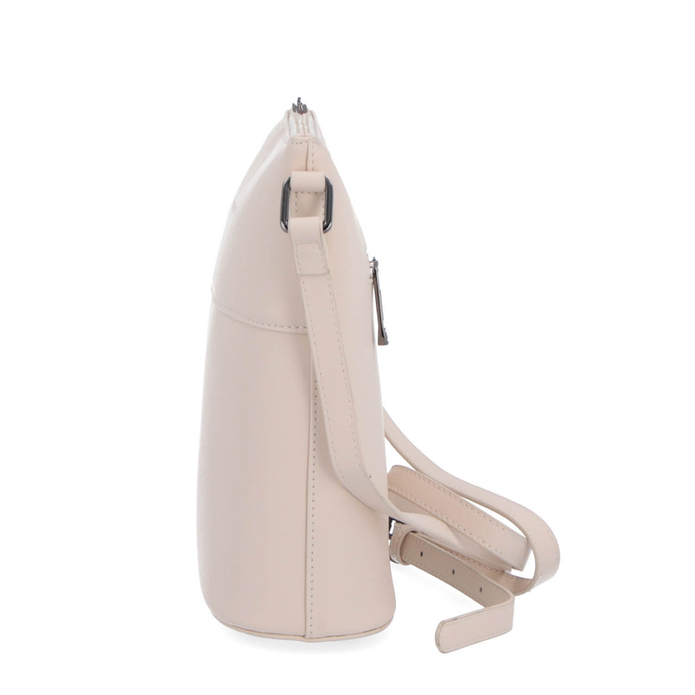 Crossbody z pravé kůže Noelia Bolger materiál kůže zapínání na zip barva béžová velikost malá NB 0052 BE Z boku