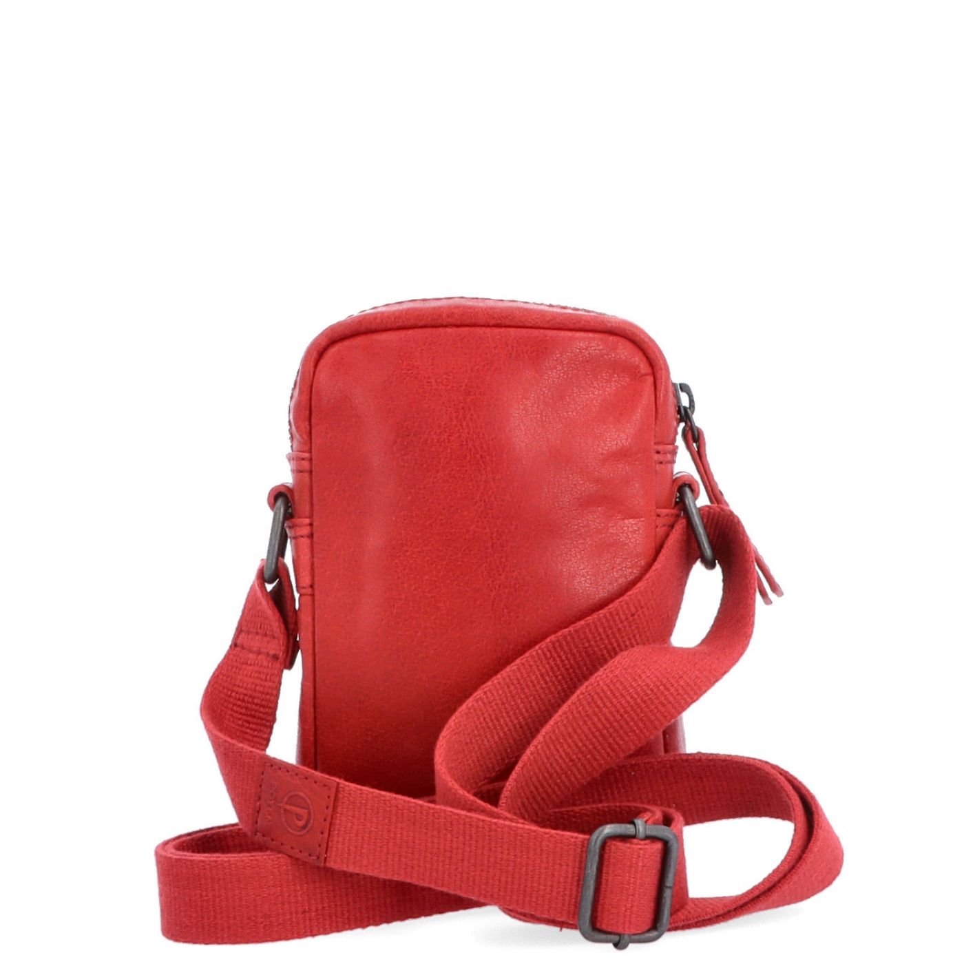 Malá kožená crossbody Poyem materiál kůže zapínání na zip barva červená velikost malá 2220 Poyem CV Zezadu