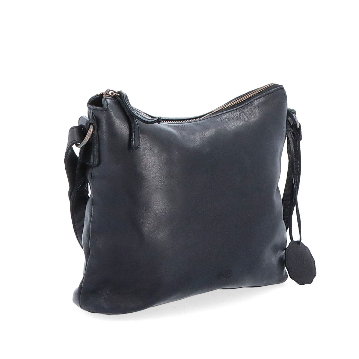 Kožená crossbody kabelka s moderním designem Noelia Bolger materiál kůže zapínání na zip barva černá velikost malá NB 2400 C