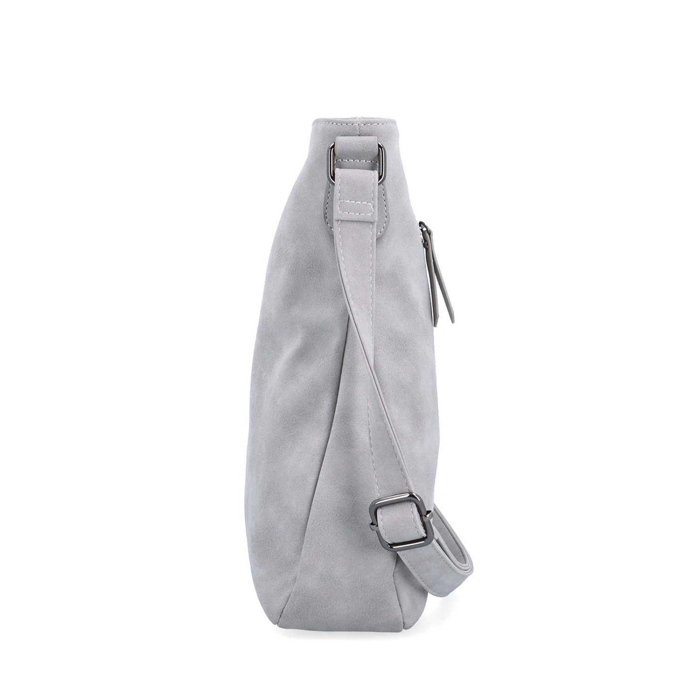 Stylová crossbody kabelka s čistým designem Tangerin materiál syntetická kůže zapínání na zip barva šedá velikost střední 1101 SS Z boku