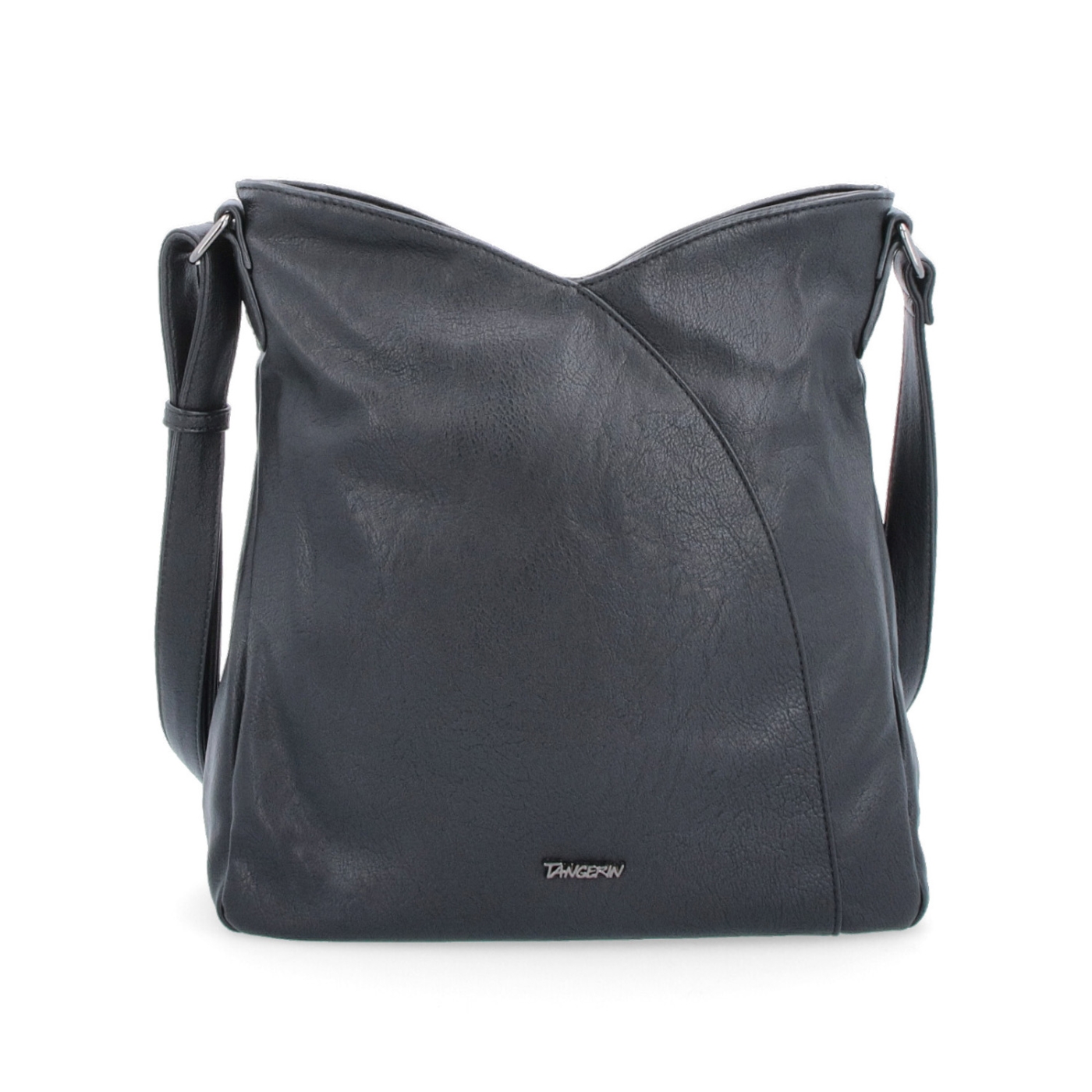 Asymetrická crossbody kabelka s prošíváním Tangerin materiál syntetická kůže zapínání na zip barva černá velikost střední 8023 C Zepředu