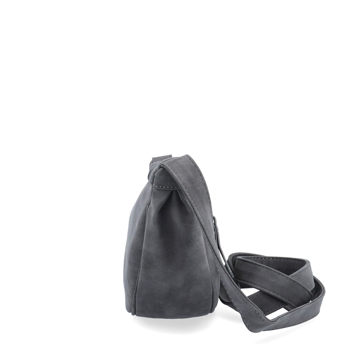 Stylový dámský moonbag ze syntetického materiálu Tangerin materiál syntetická kůže zapínání na zip barva šedá velikost malá 1112 ANT Z boku
