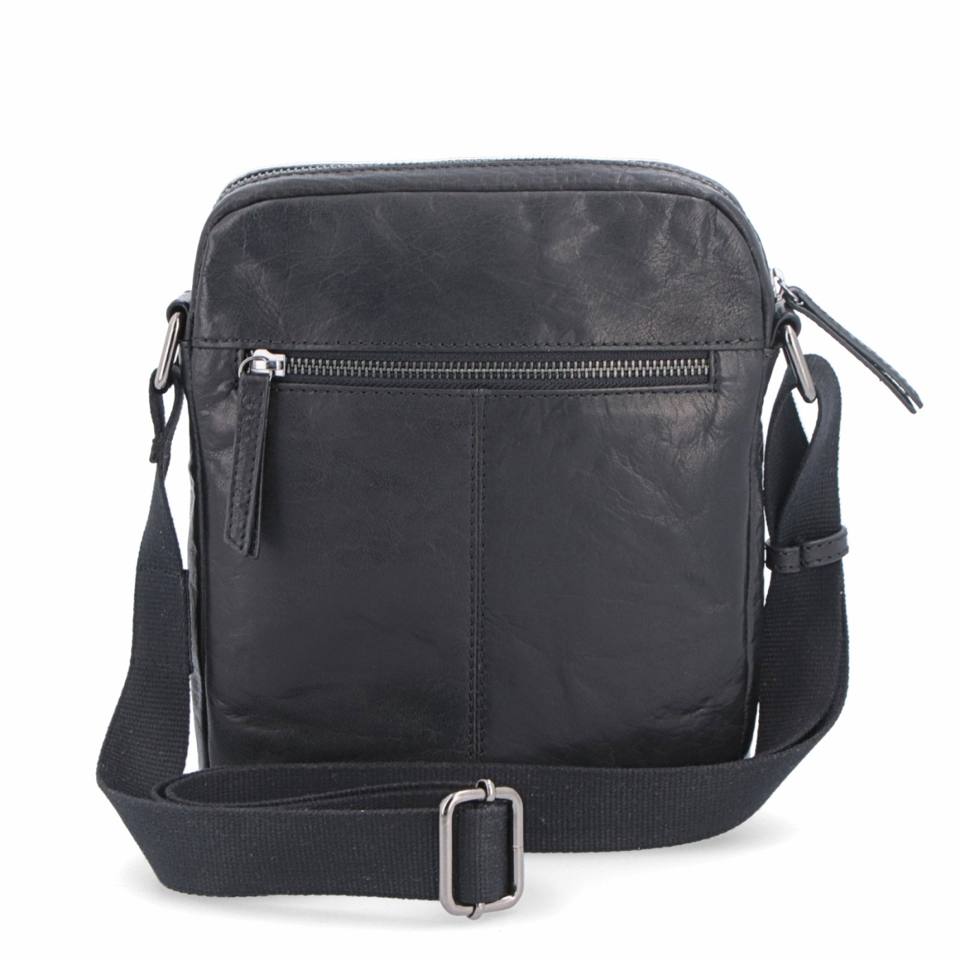 Kožená crossbody taška Poyem materiál kůže barva černá velikost malá 2200 Poyem C Zezadu