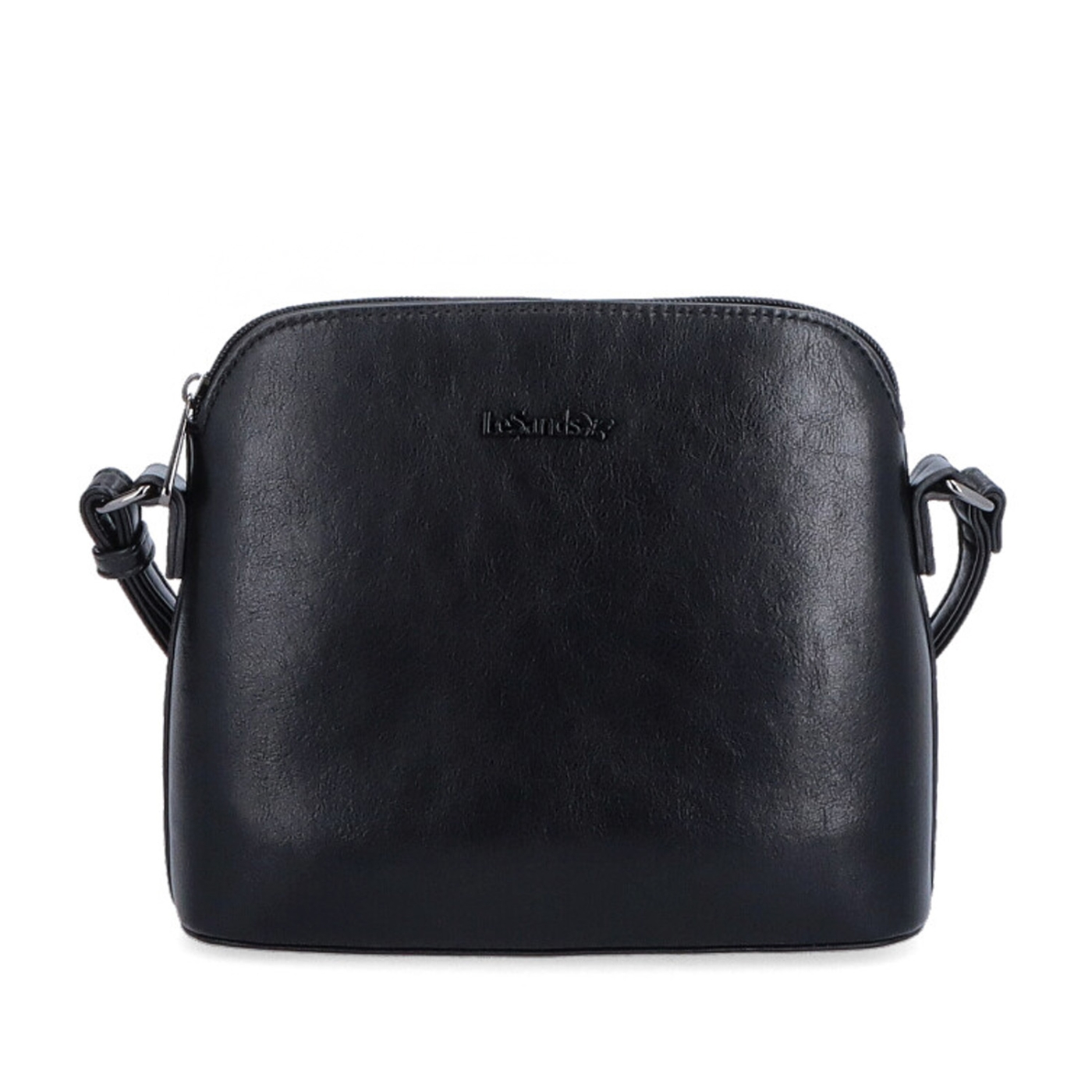 Malá minimalistická crossbody kabelka Le Sands materiál syntetická kůže zapínání na zip barva černá velikost malá 7712 C Zepředu