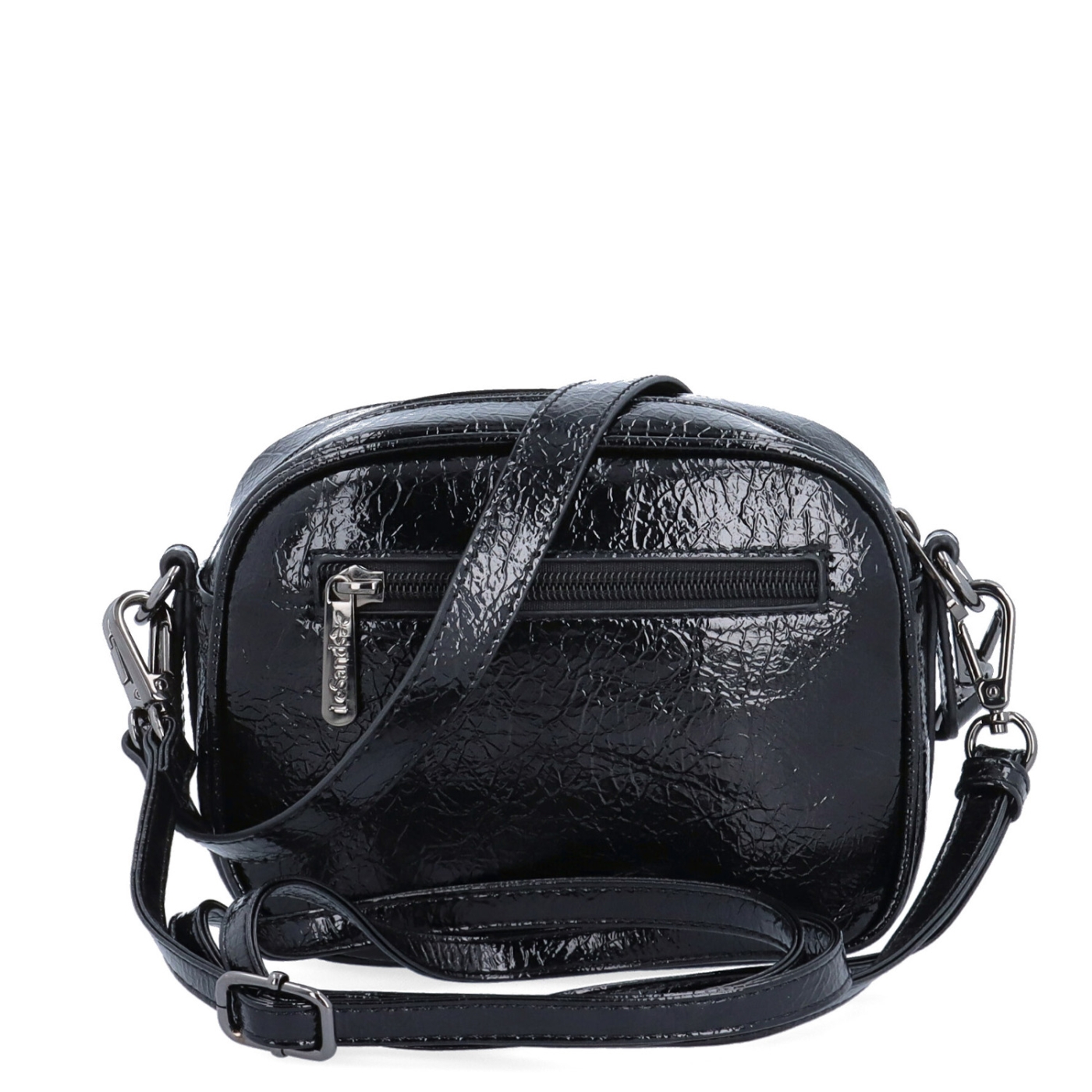 Malá crossbody kabelka se strukturovaným povrchem Le Sands materiál syntetická kůže zapínání na zip barva černá velikost malá 4372 C Zezadu