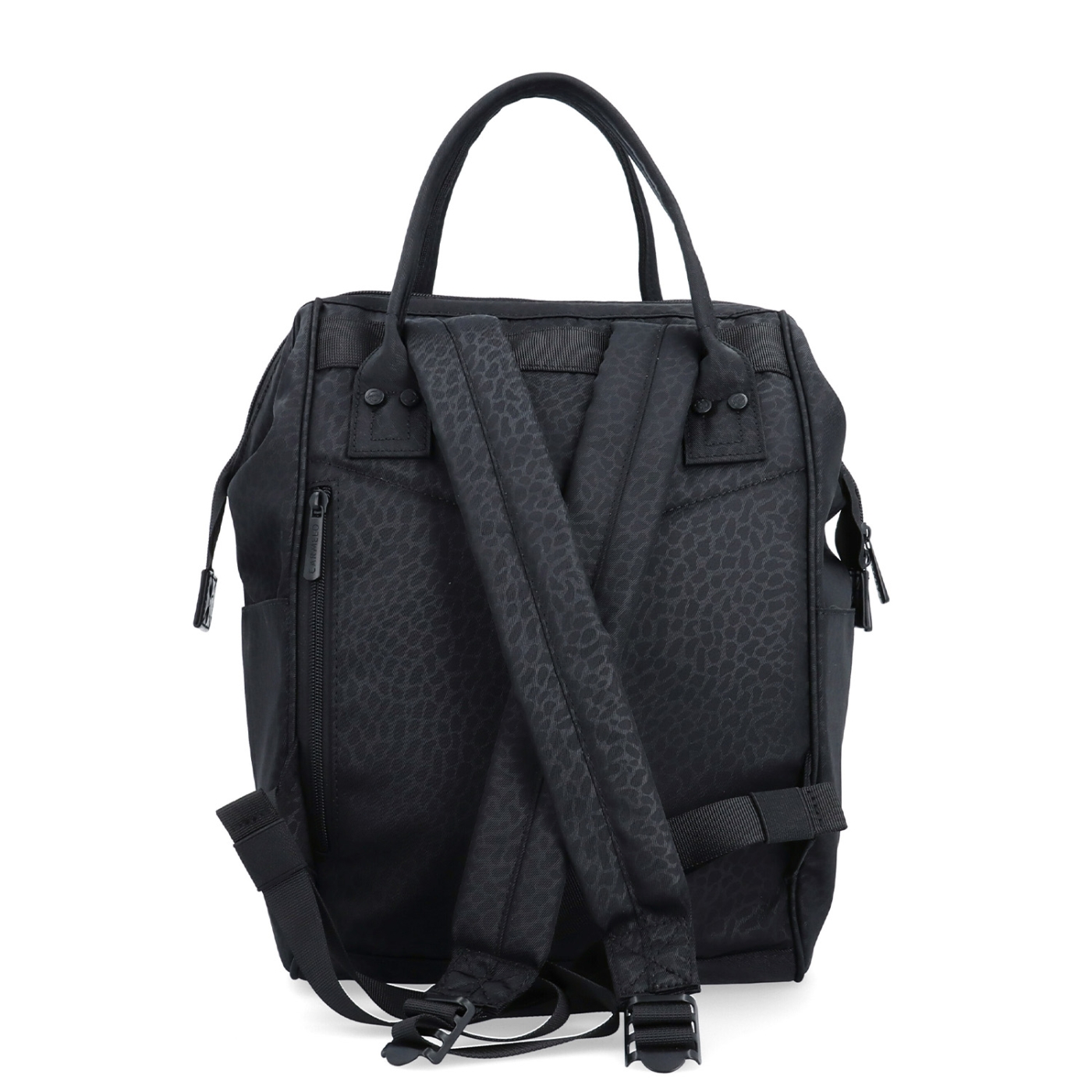 Velký praktický batoh značky Carmelo Carmelo materiál nylon zapínání na zip barva černá velikost velká 4319 C LE Zezadu
