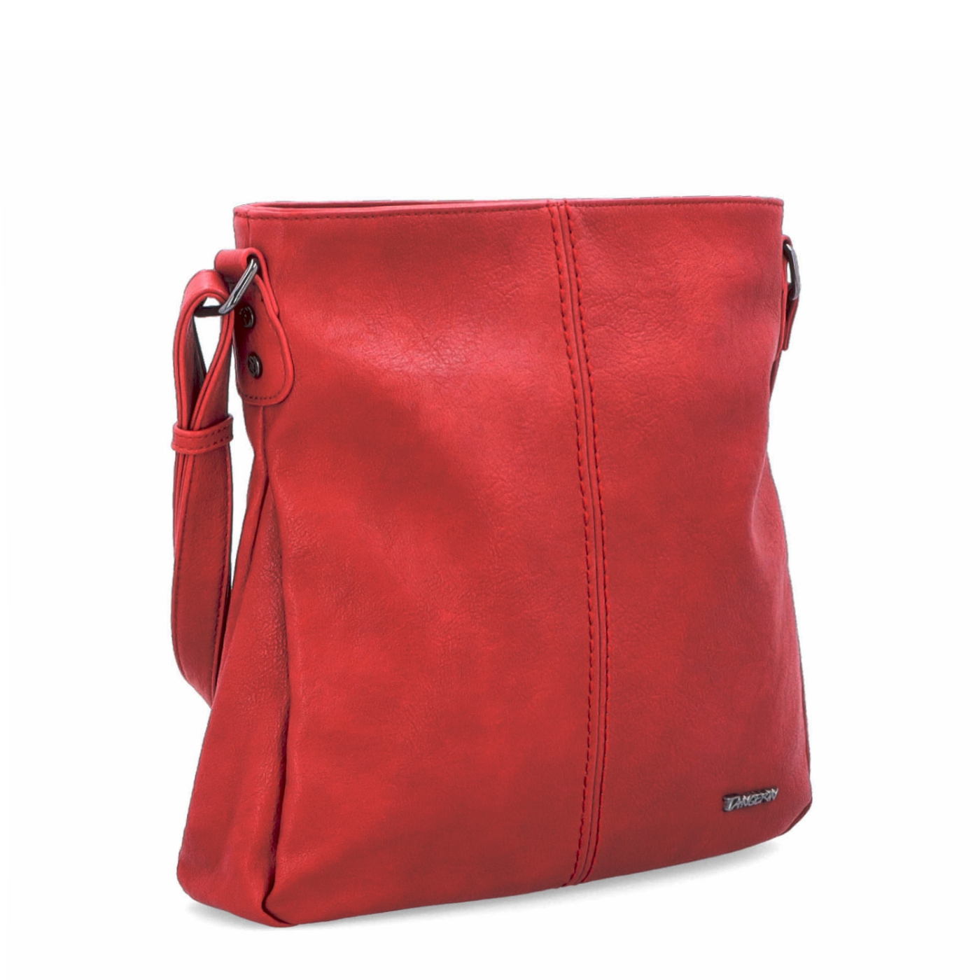 Crossbody kabelka s jednoduchým prošíváním Tangerin materiál syntetická kůže zapínání na zip barva červená velikost střední 8003 CV