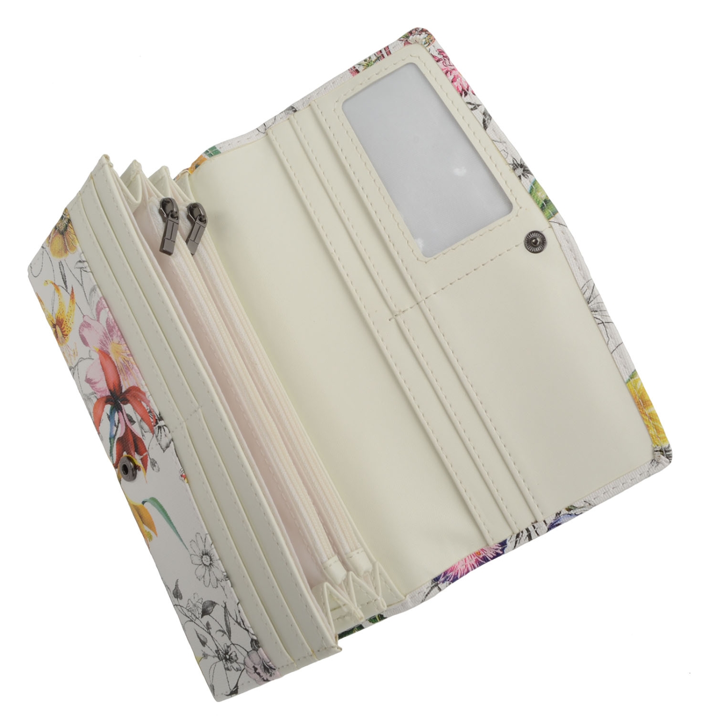 Velká peněženka s květy Carmelo materiál syntetická kůže zapínání na cvoček barva multicolor velikost velká 2119 Print Shora