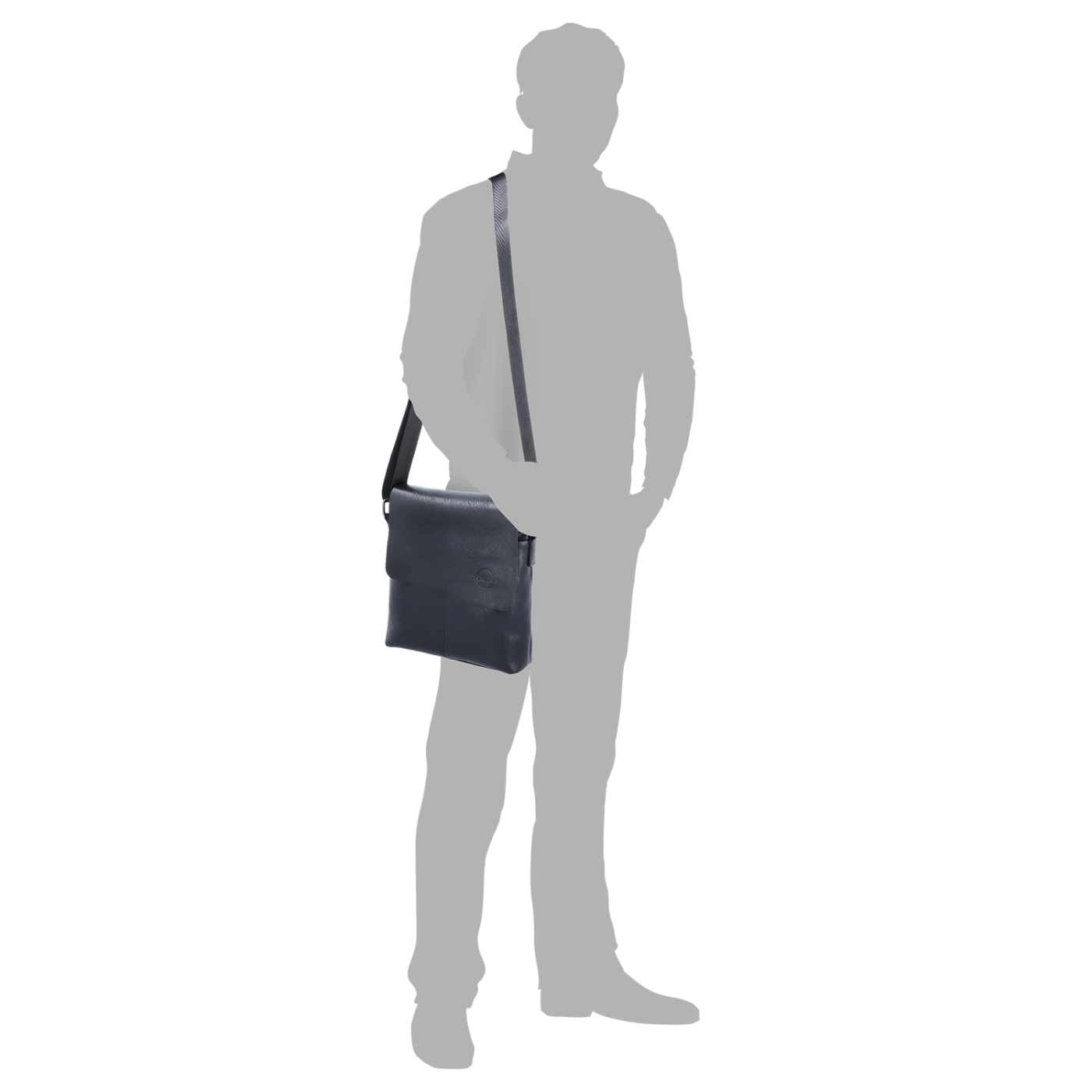 Crossbody taška s klopou Tangerin materiál syntetická kůže zapínání na zip barva černá velikost střední 2325 C Na postavě