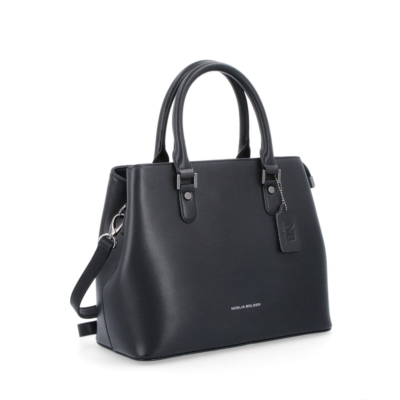 Elegantní kožená kabelka Noelia Bolger materiál kůže zapínání na zip barva černá velikost střední NB 0053 C