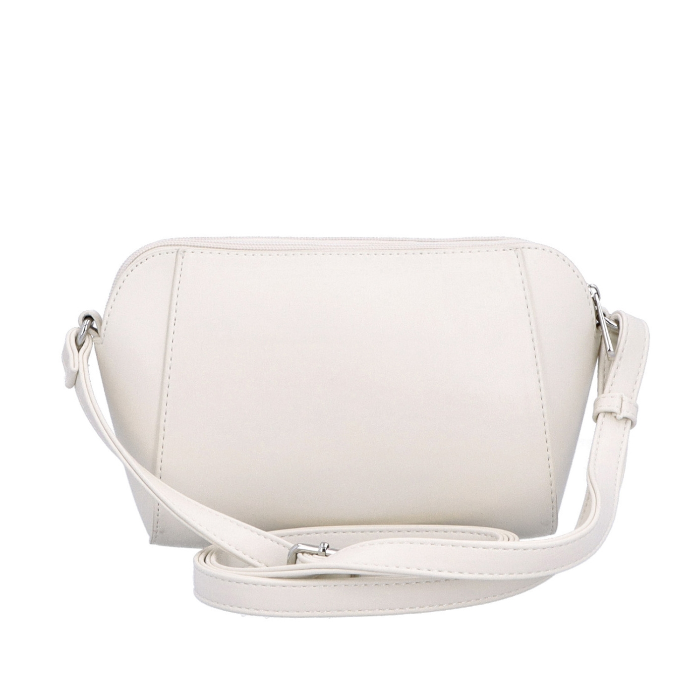 Menší crossbody kabelka se dvěma kapsami Le Sands materiál syntetická kůže zapínání na zip barva béžová velikost malá 7716 BE Zezadu