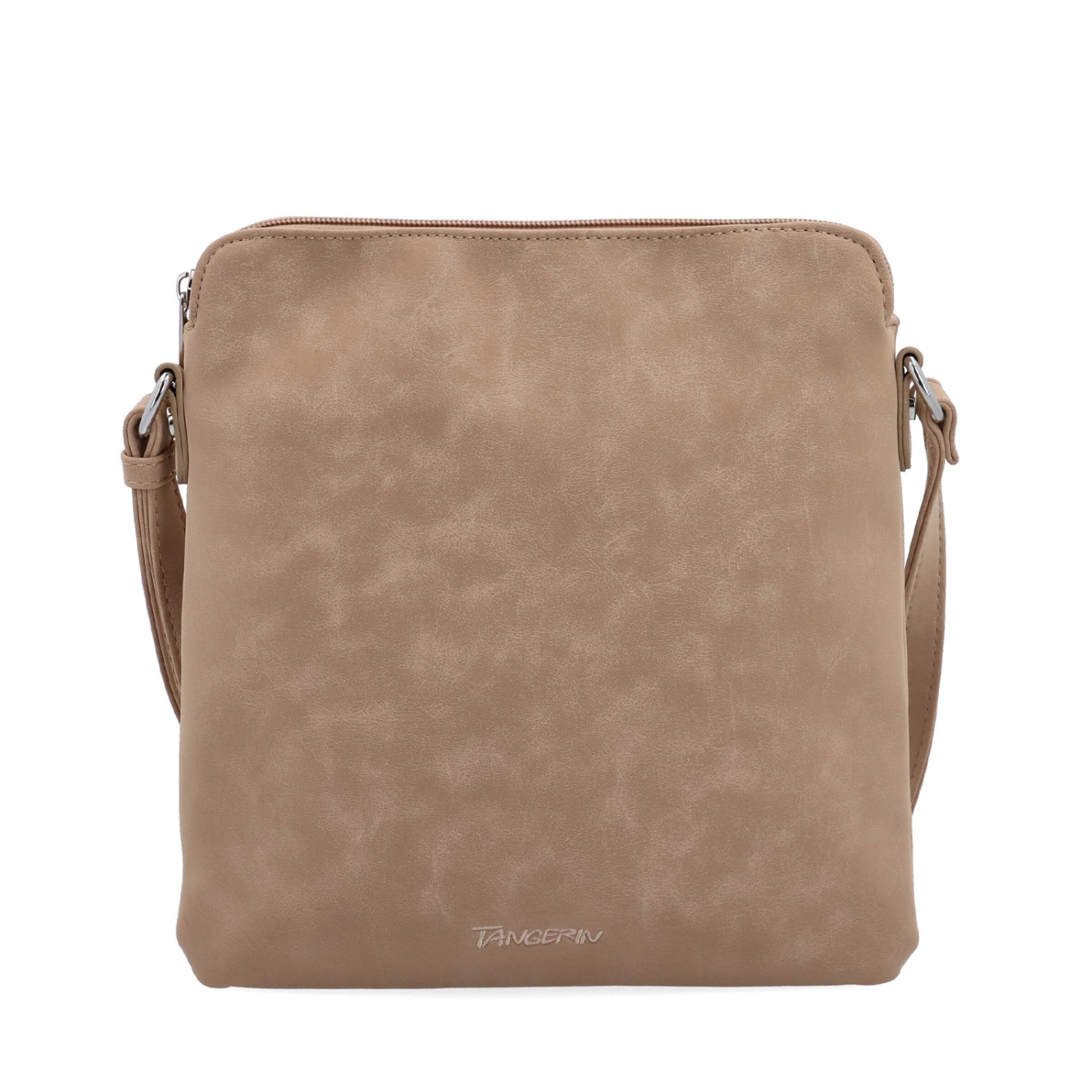 Menší crossbody kabelka z hebkého materiálu Tangerin materiál syntetická kůže zapínání na zip barva béžová velikost malá 7017 SAN Zepředu
