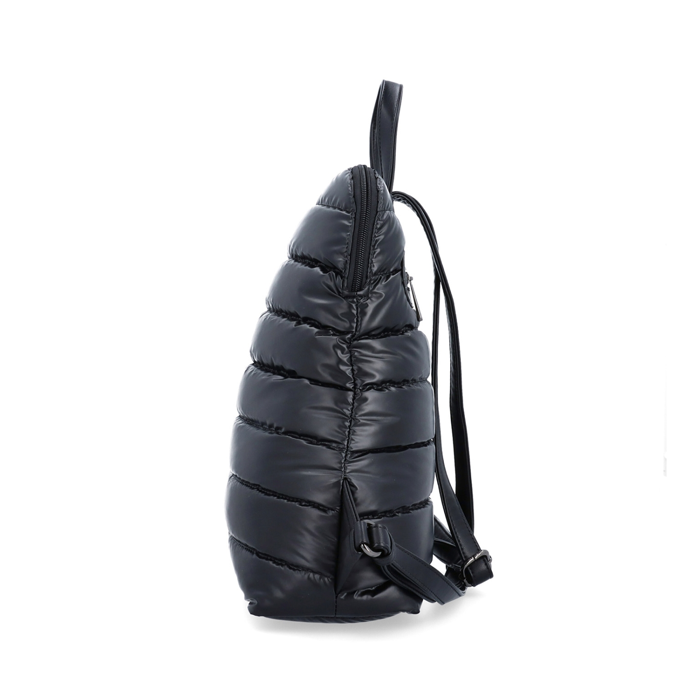Prošívaný batoh z nadýchaného nylonu Carmelo materiál nylon zapínání na zip barva černá velikost střední 4384 C Z boku