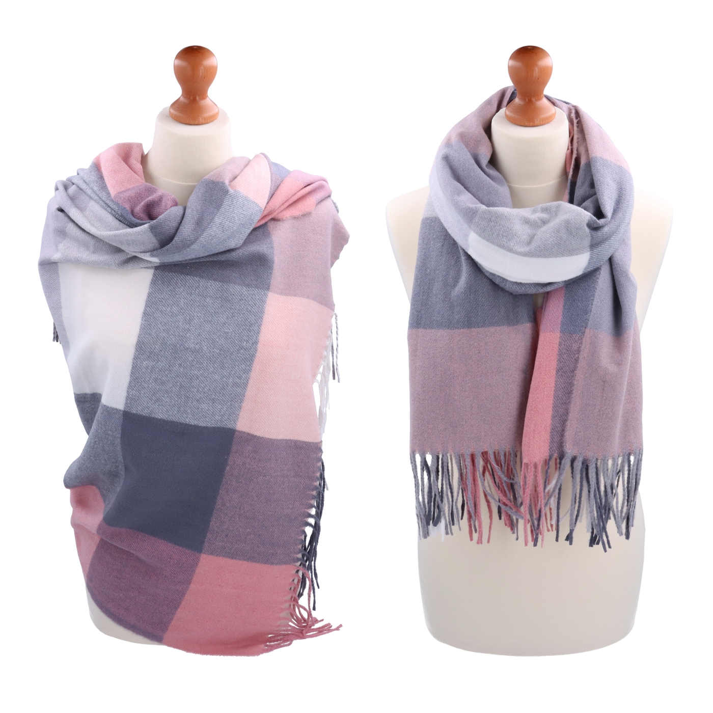 Příjemná šála s kostkovaným vzorem Noelia Bolger materiál Polyester s příměsí vlny barva multicolor KZ002 - 05