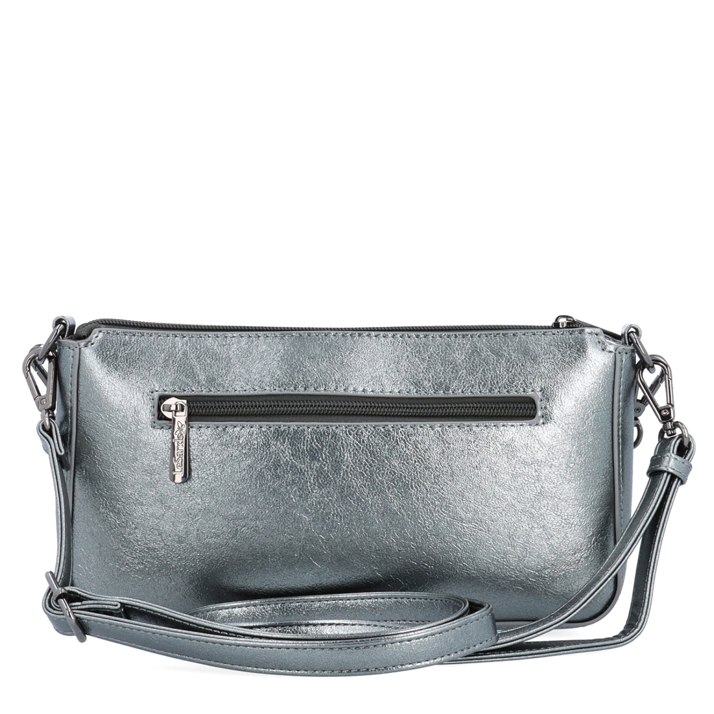 Malá crossbody kabelka s odnímatelným řetízkem Le Sands materiál syntetická kůže zapínání na zip barva metalická velikost malá 4610 TI Zezadu