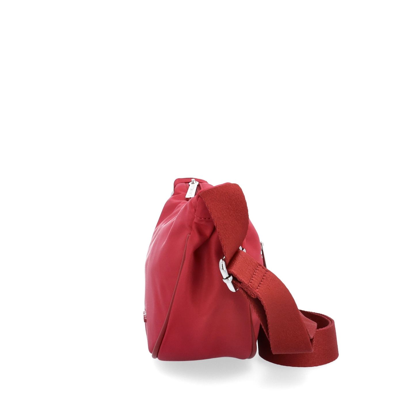 Malá nylonová kabelky typu moonbag Carmelo materiál nylon zapínání na zip barva červená velikost malá 6609 CV Z boku
