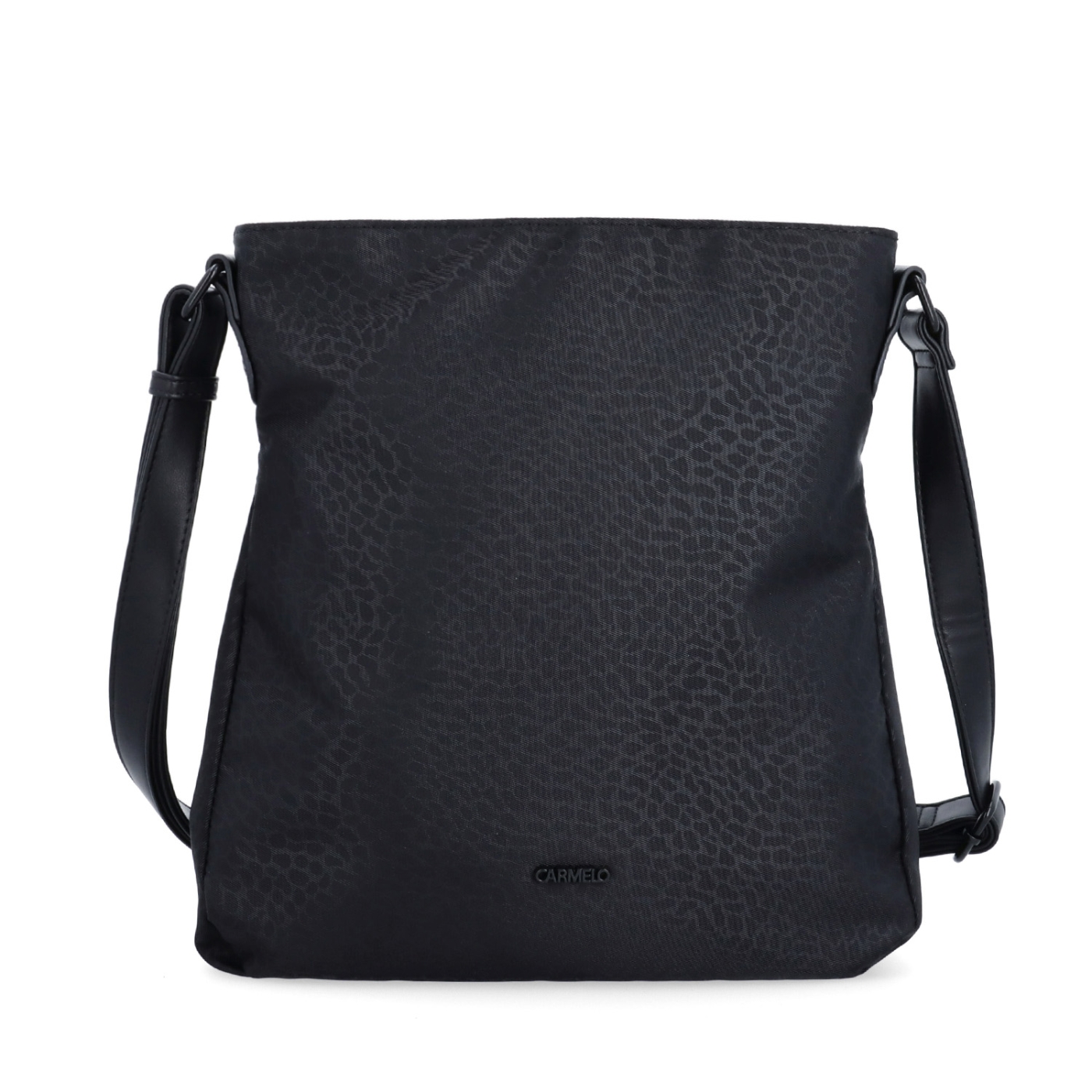 Crossbody kabelka v minimalistickém stylu Carmelo materiál nylon zapínání na zip barva černá velikost střední 6605 C LE Zepředu
