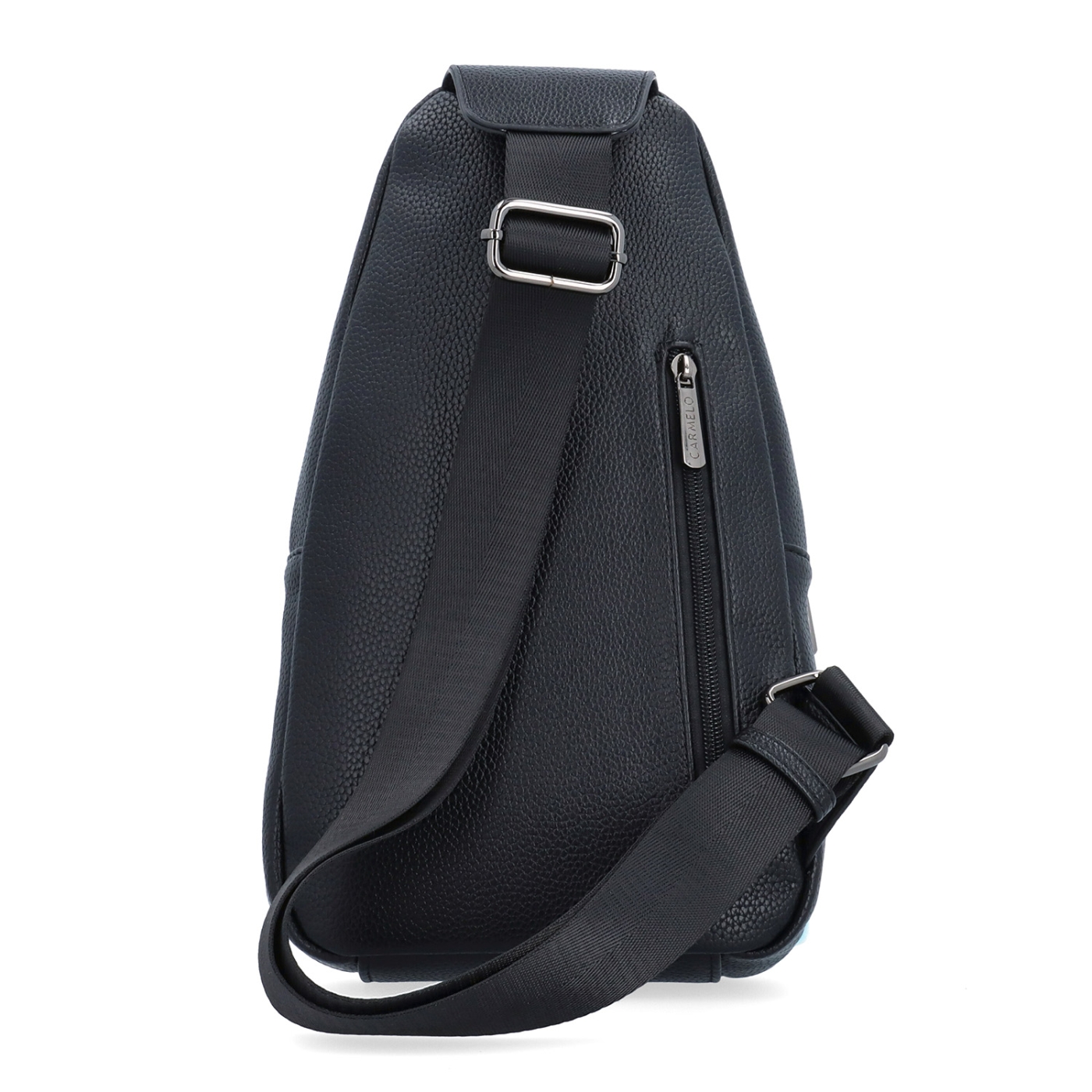 Praktický bodybag na zip Carmelo materiál syntetická kůže zapínání na zip barva černá velikost střední 4356 C Zezadu