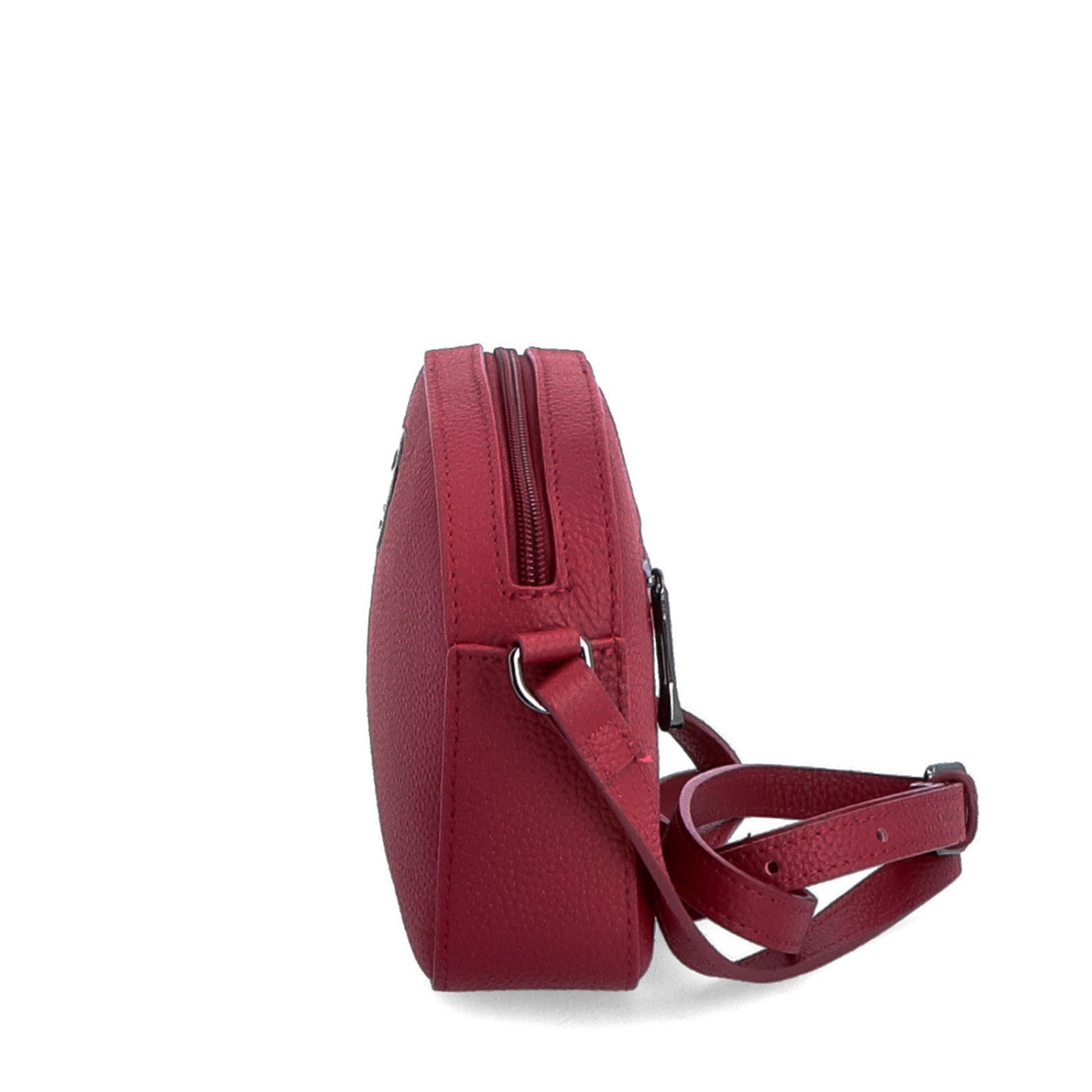 Malá kožená crossbody kabelka s kapsou na zip Noelia Bolger materiál kůže zapínání na zip barva červená velikost malá NB 3013 CV Z boku