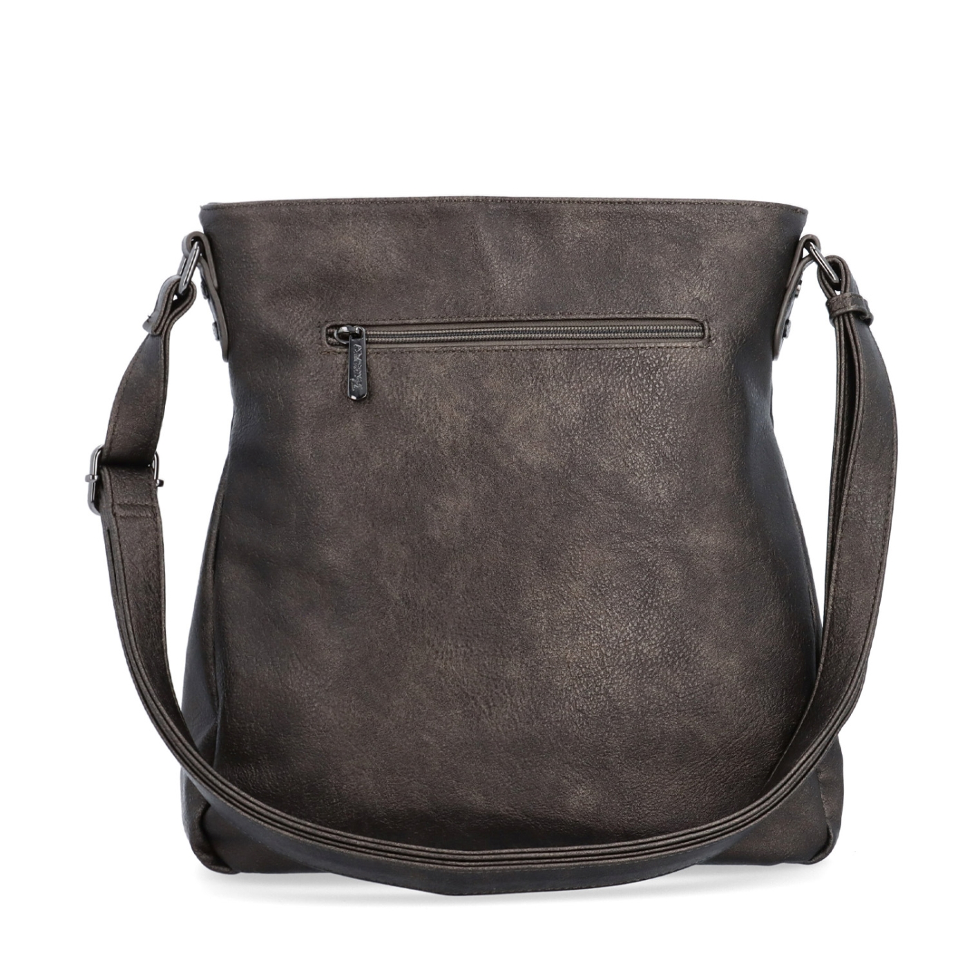 Crossbody kabelka s jednoduchým prošíváním Tangerin materiál syntetická kůže zapínání na zip barva šedá velikost střední 8003 ANT Zezadu