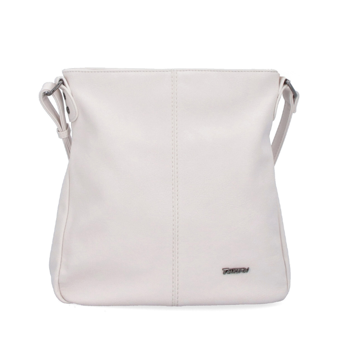 Crossbody kabelka s jednoduchým prošíváním Tangerin materiál syntetická kůže zapínání na zip barva béžová velikost střední 8003 K Zepředu
