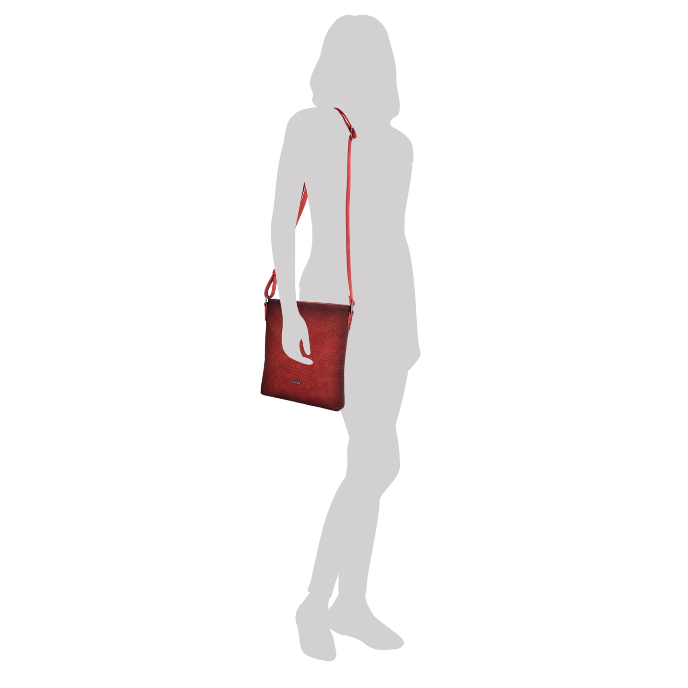 Crossbody s čistým designem Indee materiál syntetická kůže zapínání na zip barva modrá velikost malá 6316 M Na postavě