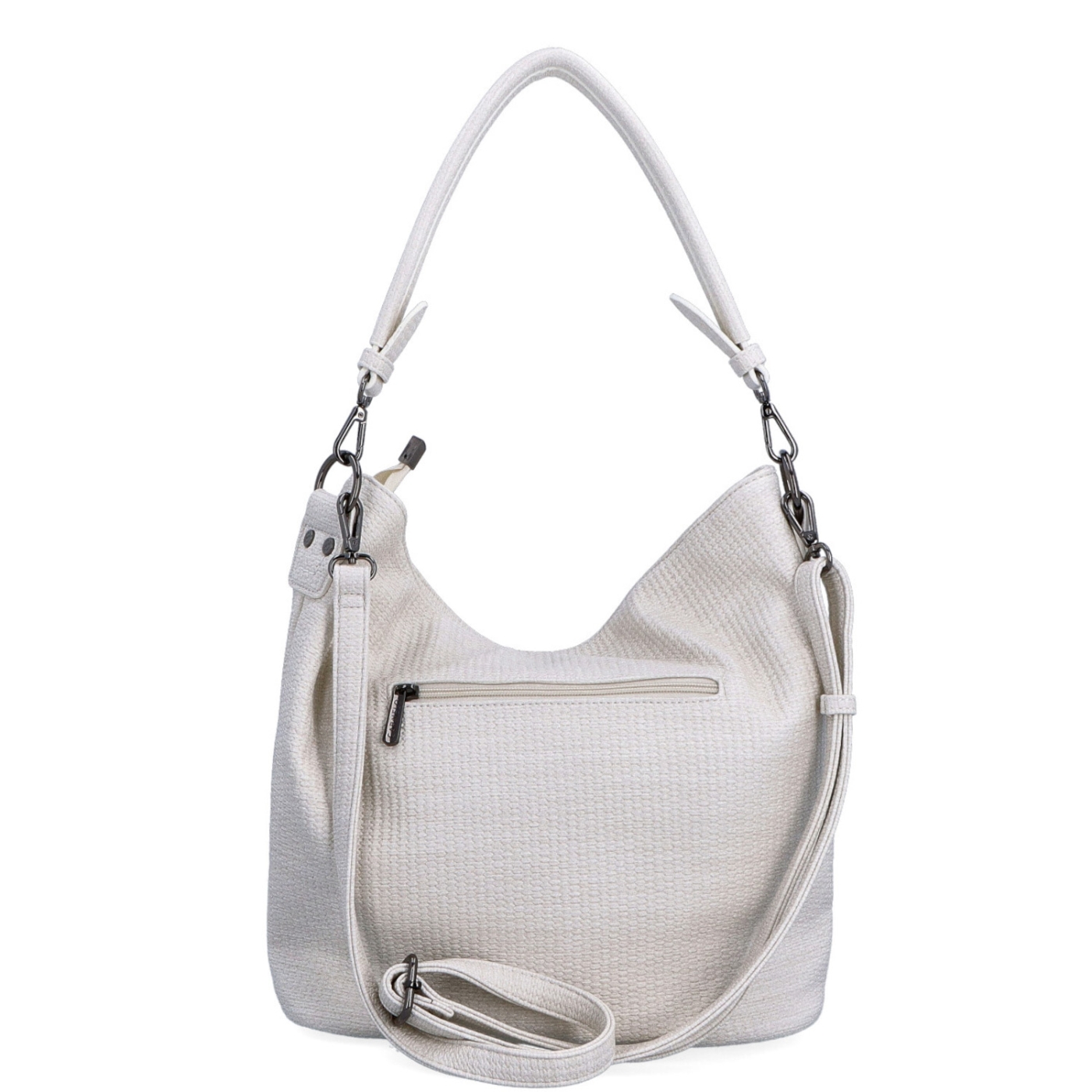 Originální hobo bag Carmelo materiál syntetická kůže zapínání na zip barva béžová velikost střední 4304 K Zezadu