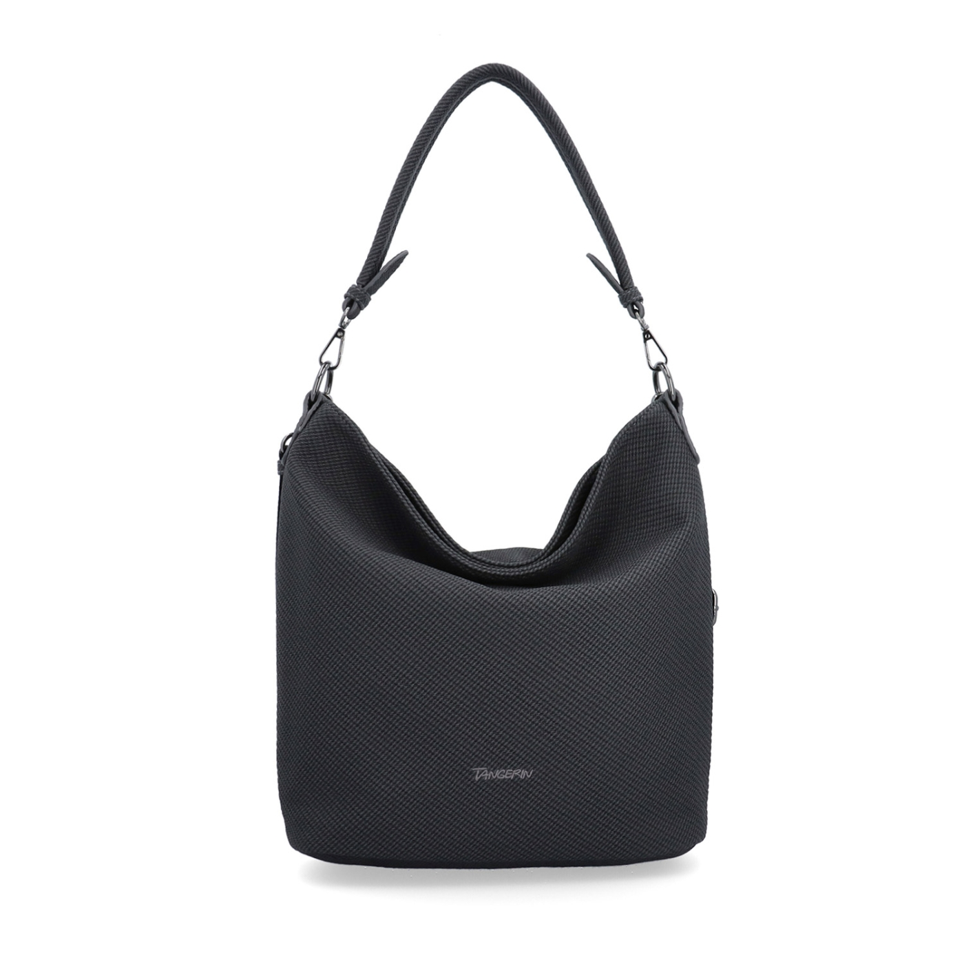 Městská kabelka stylu hobobag s odnímatelným popruhem Tangerin materiál syntetická kůže zapínání na zip barva šedá velikost střední 4367 ANT Zepředu
