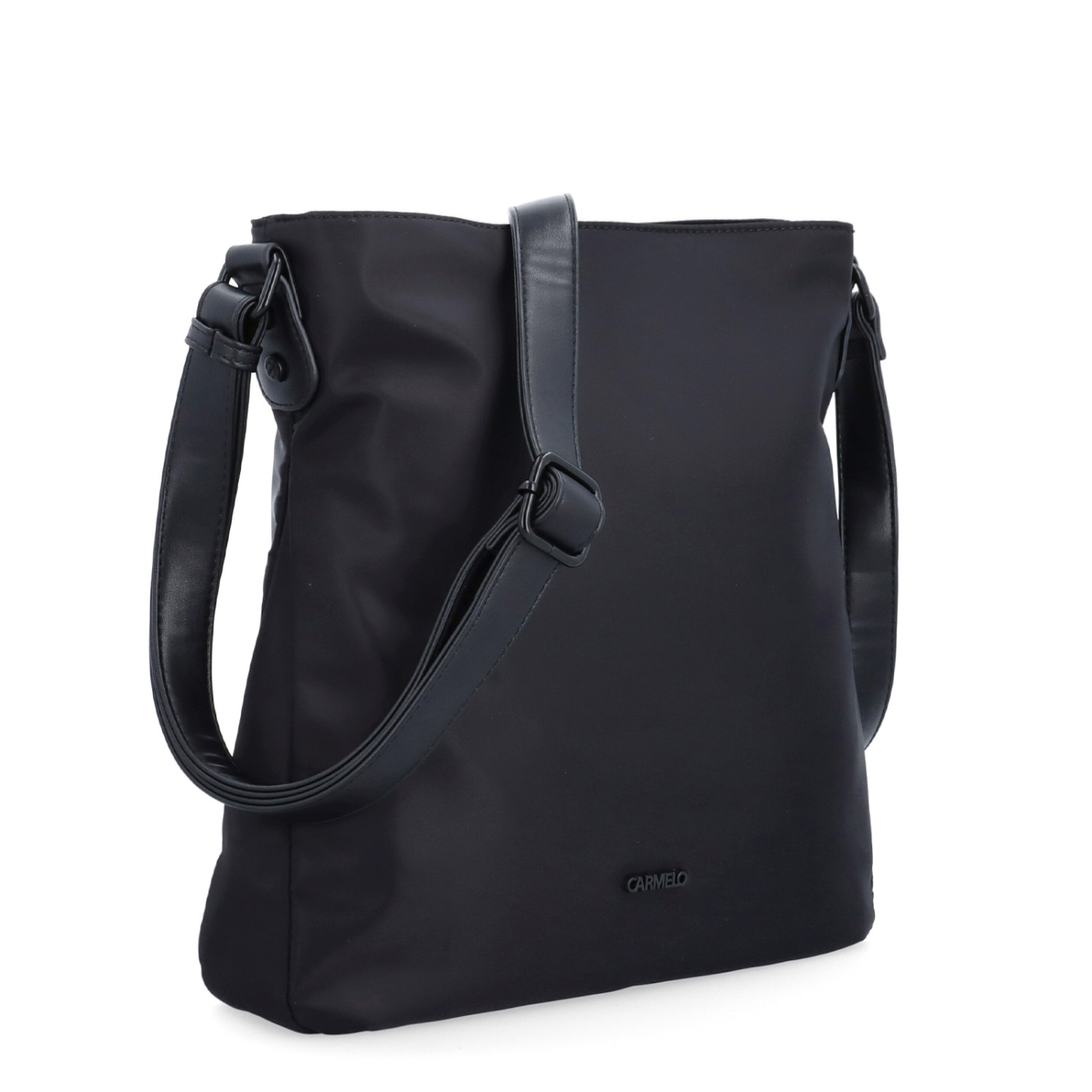 Crossbody kabelka v minimalistickém stylu Carmelo materiál nylon zapínání na zip barva černá velikost střední 6605 C