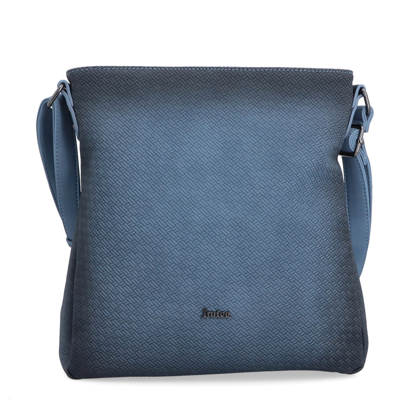 Střední jednoduchá crossbody kabelka Indee materiál syntetická kůže zapínání na zip barva modrá velikost střední 6317 M Zepředu