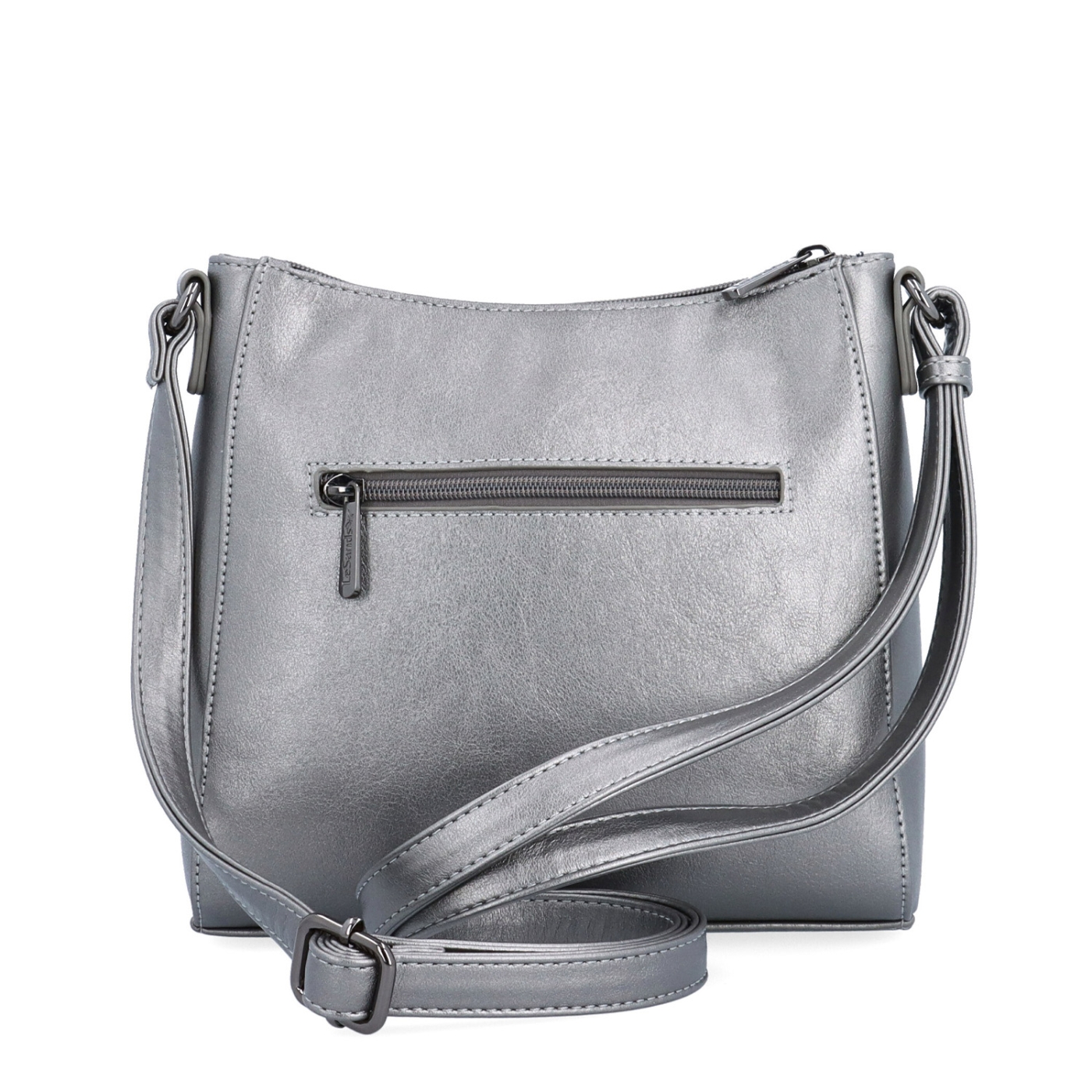 Minimalistická crossbody kabelka do města Le Sands materiál syntetická kůže zapínání na zip barva metalická velikost malá 7706 TI Zezadu