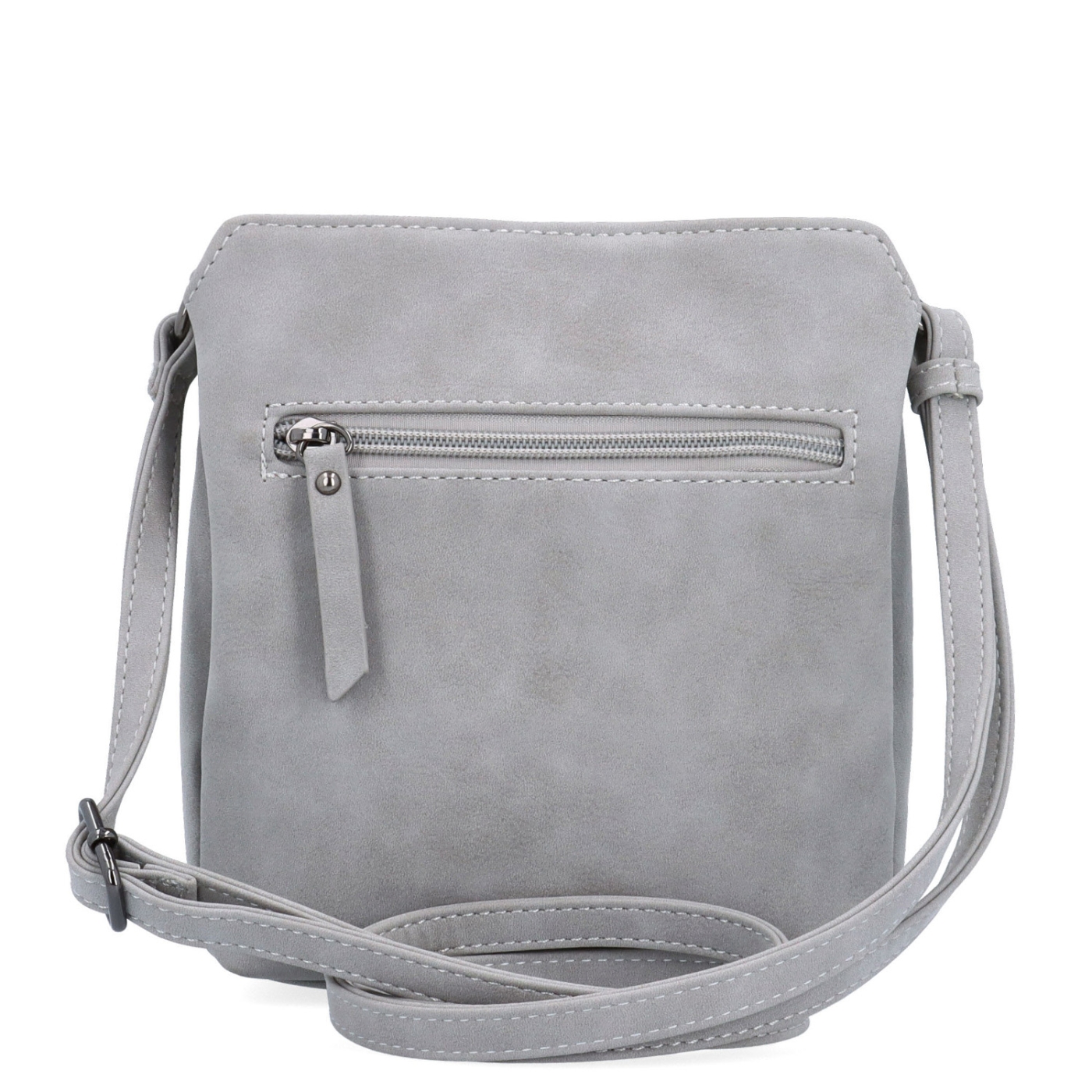 Praktická crossbody kabelka s členěným vnitřkem Tangerin materiál syntetická kůže zapínání na zip barva šedá velikost malá 1117 SS Zezadu