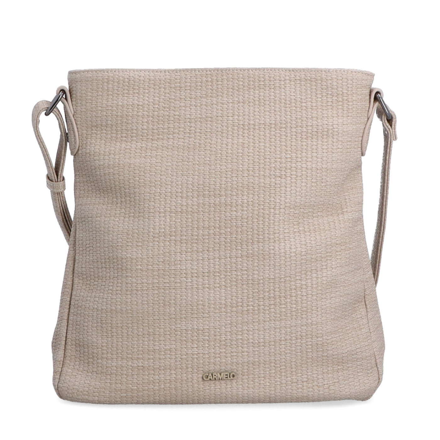 Crossbody kabelka střední velikosti Carmelo materiál syntetická kůže zapínání na zip barva béžová velikost střední 4305 BE Zepředu