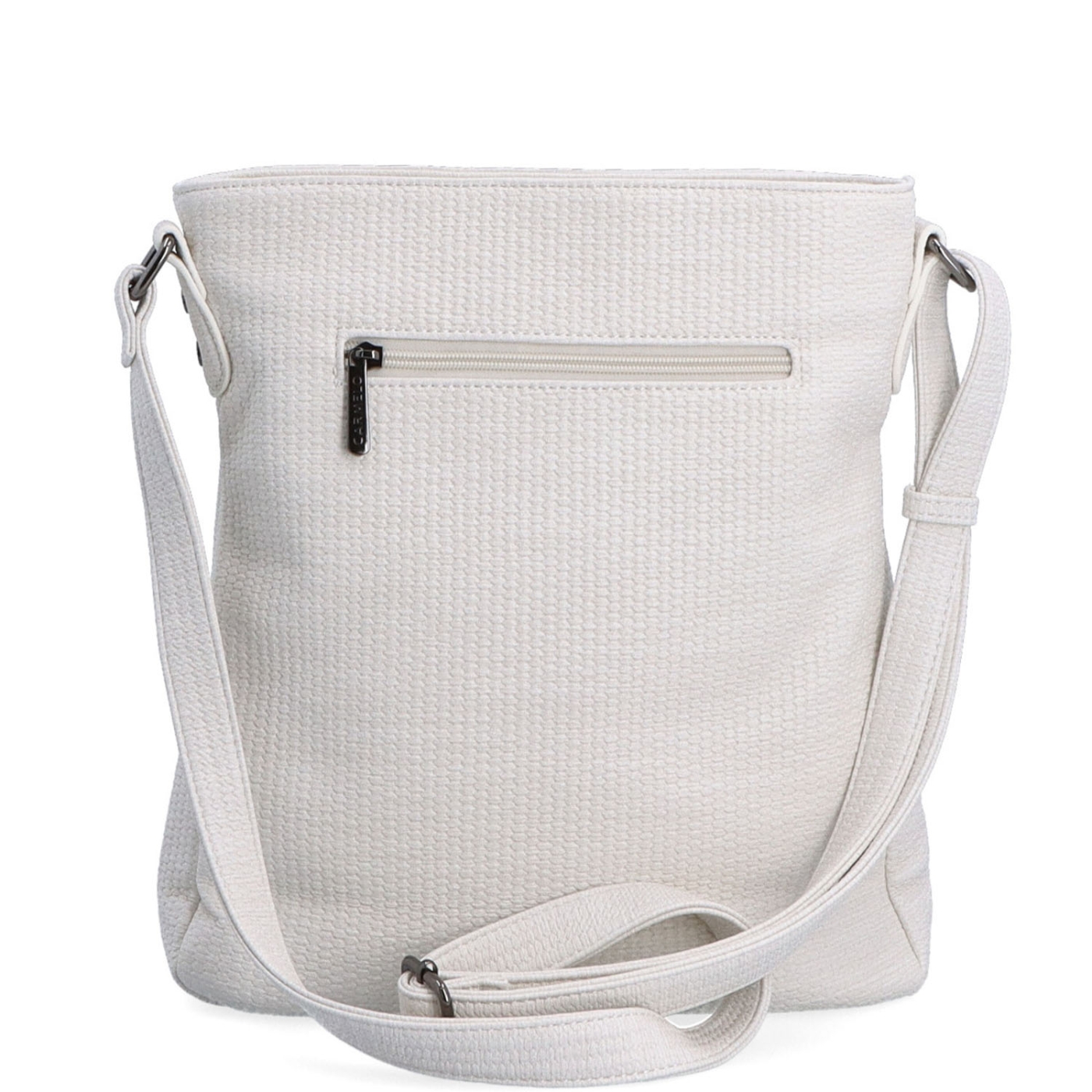 Crossbody kabelka střední velikosti Carmelo materiál syntetická kůže zapínání na zip barva béžová velikost střední 4305 K Zezadu