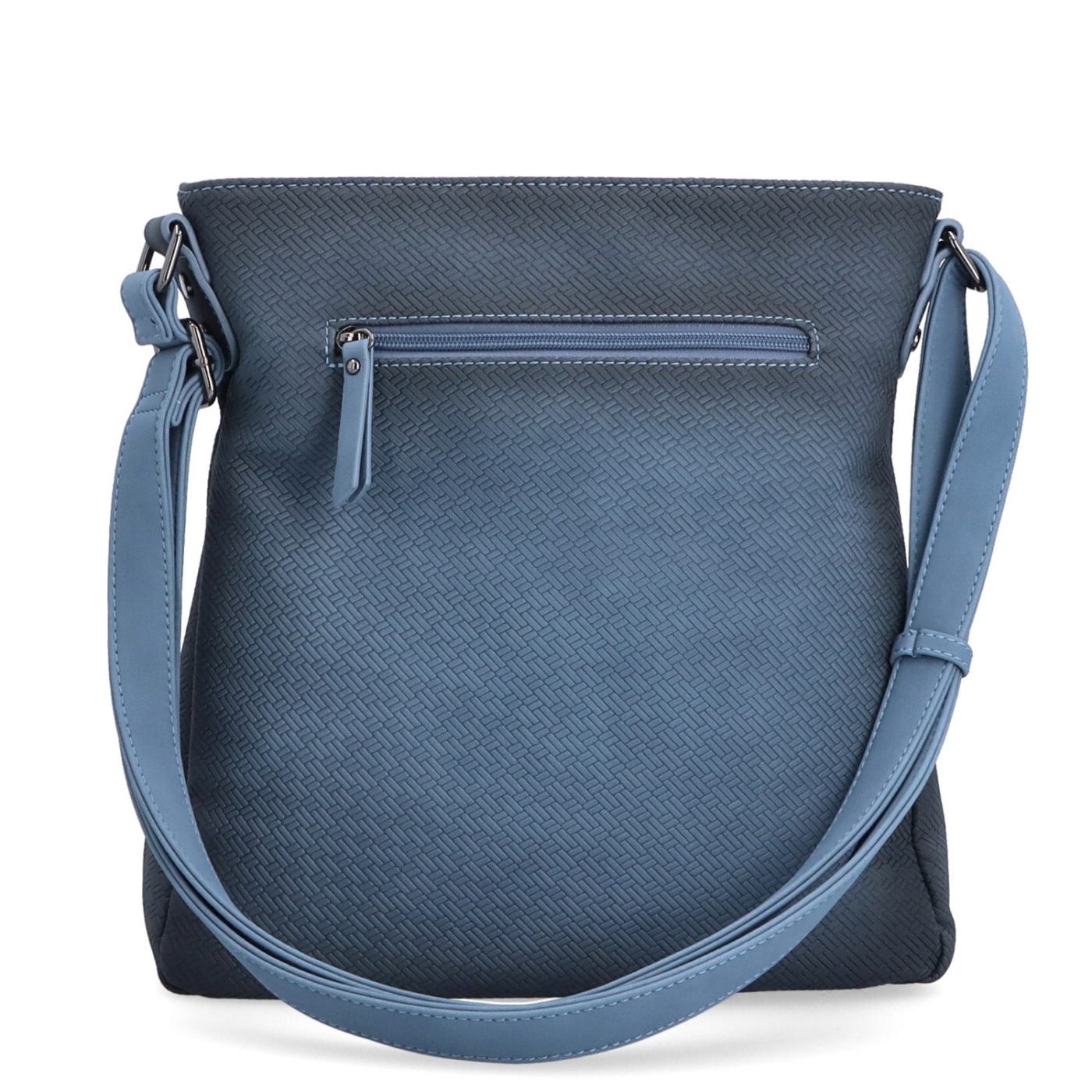 Střední jednoduchá crossbody kabelka Indee materiál syntetická kůže zapínání na zip barva modrá velikost střední 6317 M Zezadu