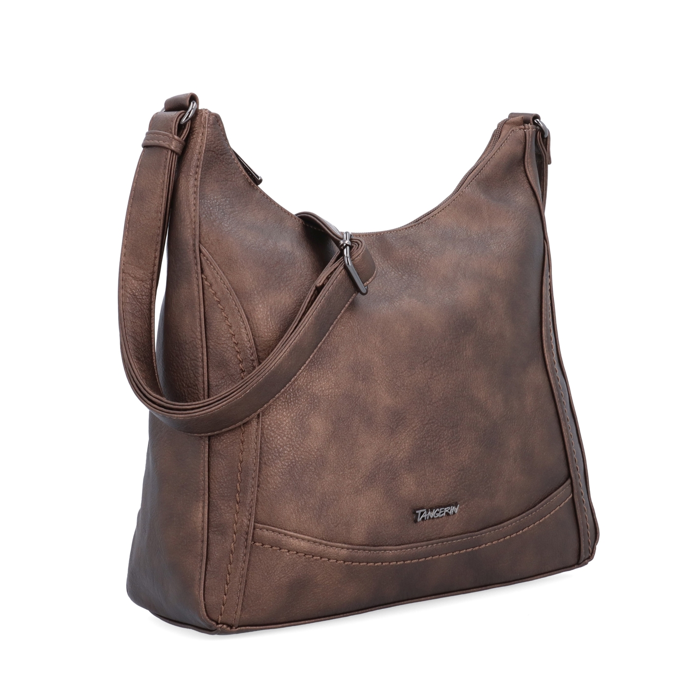 Městská crossbody kabelka ze syntetické kůže Tangerin materiál syntetická kůže zapínání na zip barva metalická velikost střední 8046 BR
