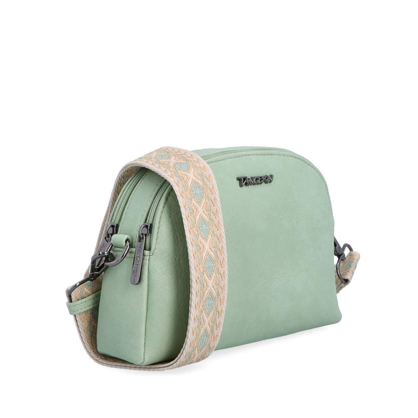 Malá crossbody kabelka svýrazným popruhem Tangerin materiál syntetická kůže zapínání na zip barva zelená velikost malá 8044 ZE