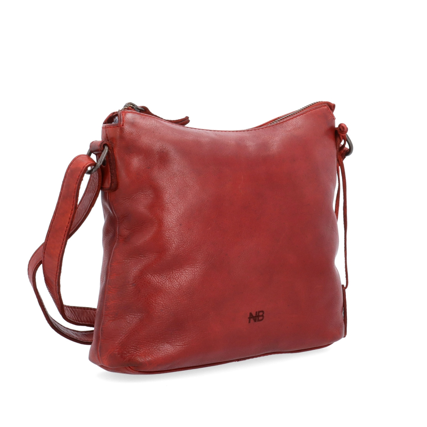 Kožená crossbody kabelka s moderním designem Noelia Bolger materiál kůže zapínání na zip barva červená velikost malá NB 2400 CV