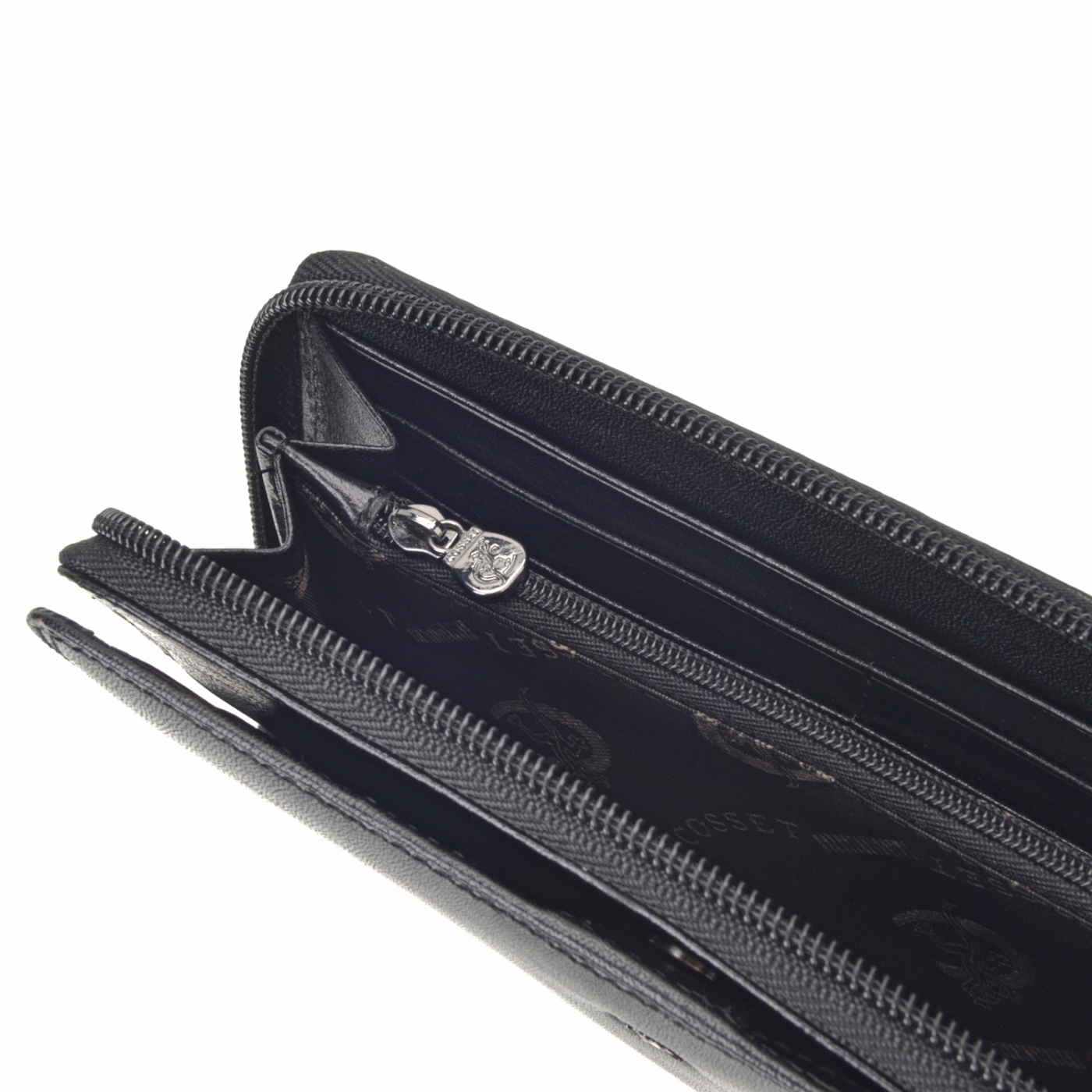 Kožená peněženka penál Cosset materiál kůže zapínání na zip barva černá velikost velká 4401 Komodo C Detail