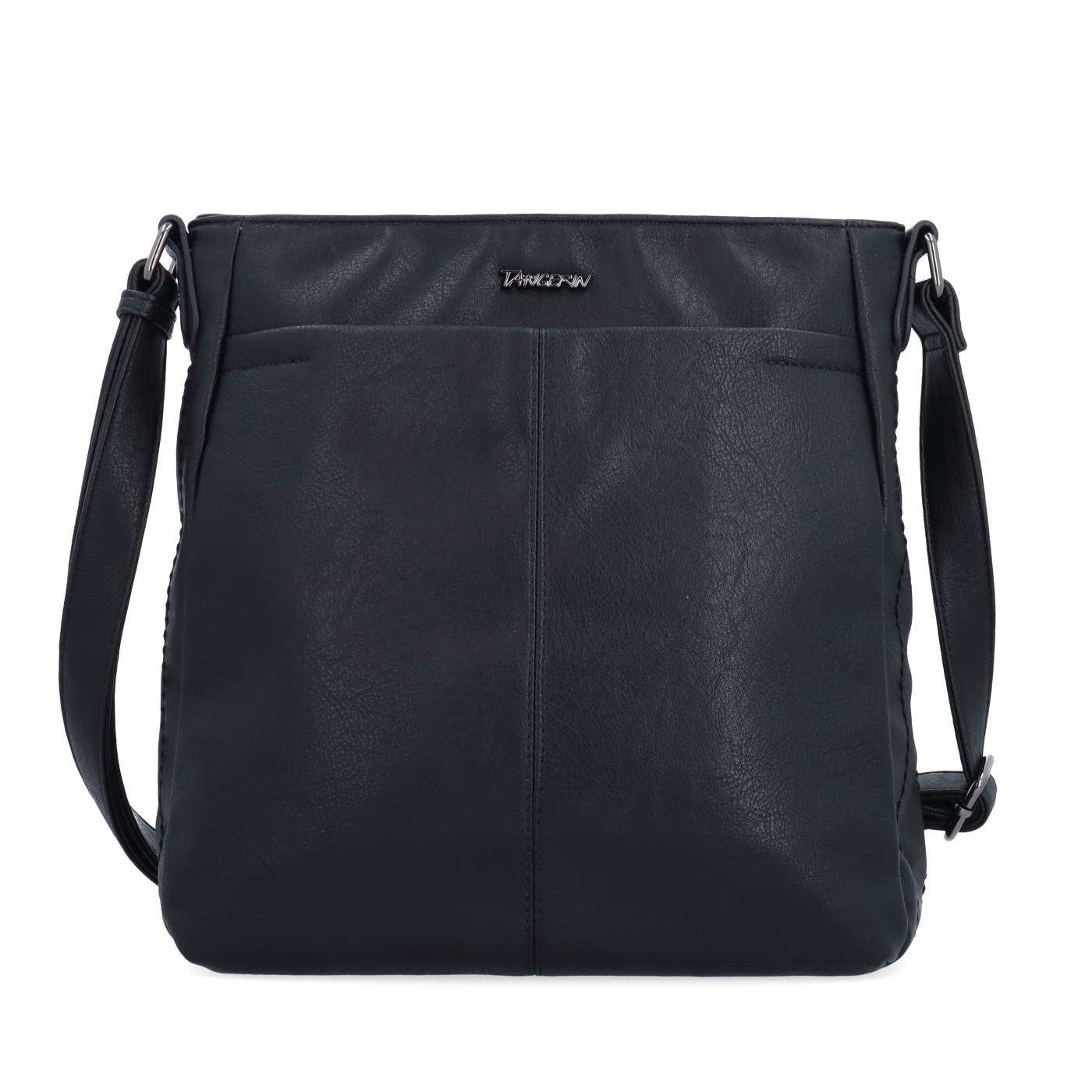 Crossbody kabelka s nastavitelným popruhem Tangerin materiál syntetická kůže zapínání na zip barva černá velikost střední 8049 C Zepředu
