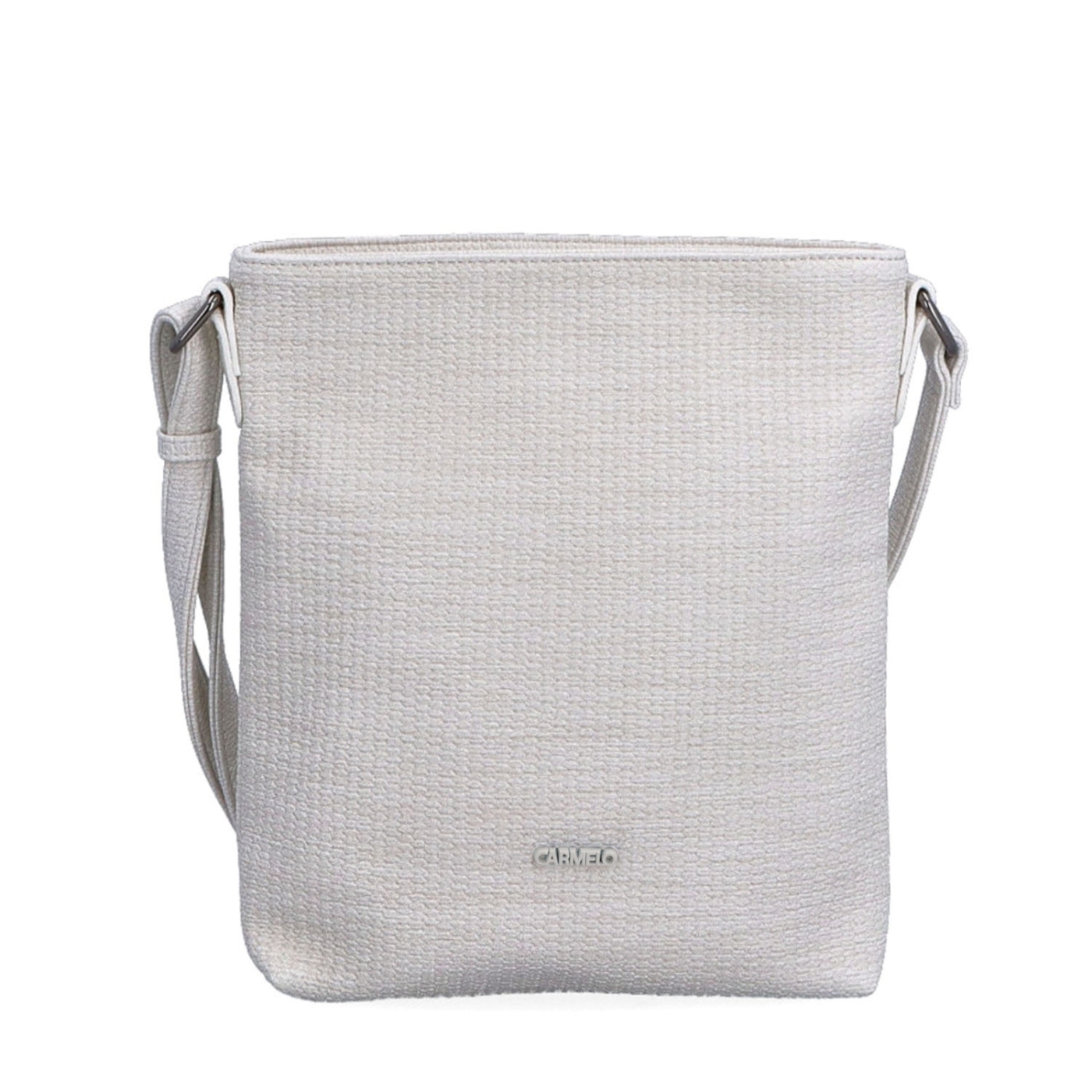 Malá slaměná crossbody kabelka Carmelo materiál syntetická kůže zapínání na zip barva béžová velikost malá 4308 K Zepředu
