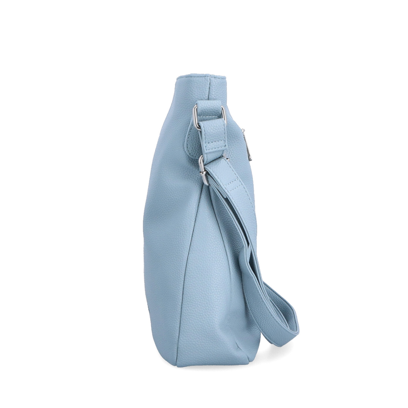 Designová crossbody kabelka Carmelo materiál syntetická kůže zapínání na zip barva modrá velikost střední 4271 SM Z boku