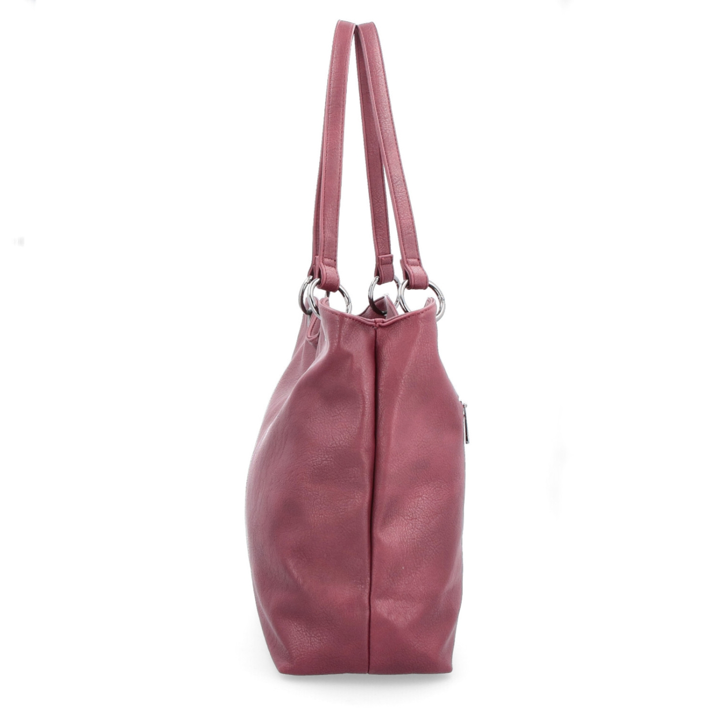 Velká shopper kabelka přes rameno Tangerin materiál syntetická kůže zapínání na zip barva vínová velikost velká 8025 BO Z boku