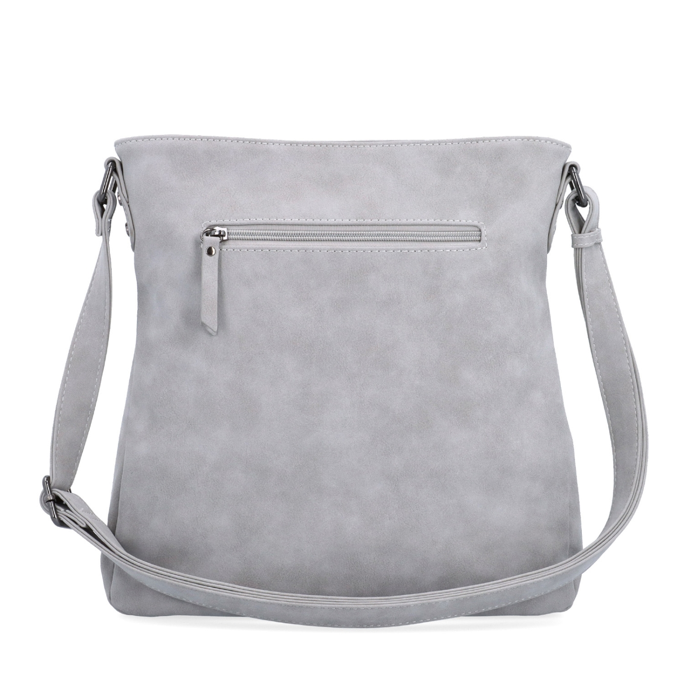 Stylová crossbody kabelka s čistým designem Tangerin materiál syntetická kůže zapínání na zip barva šedá velikost střední 1101 SS Zezadu