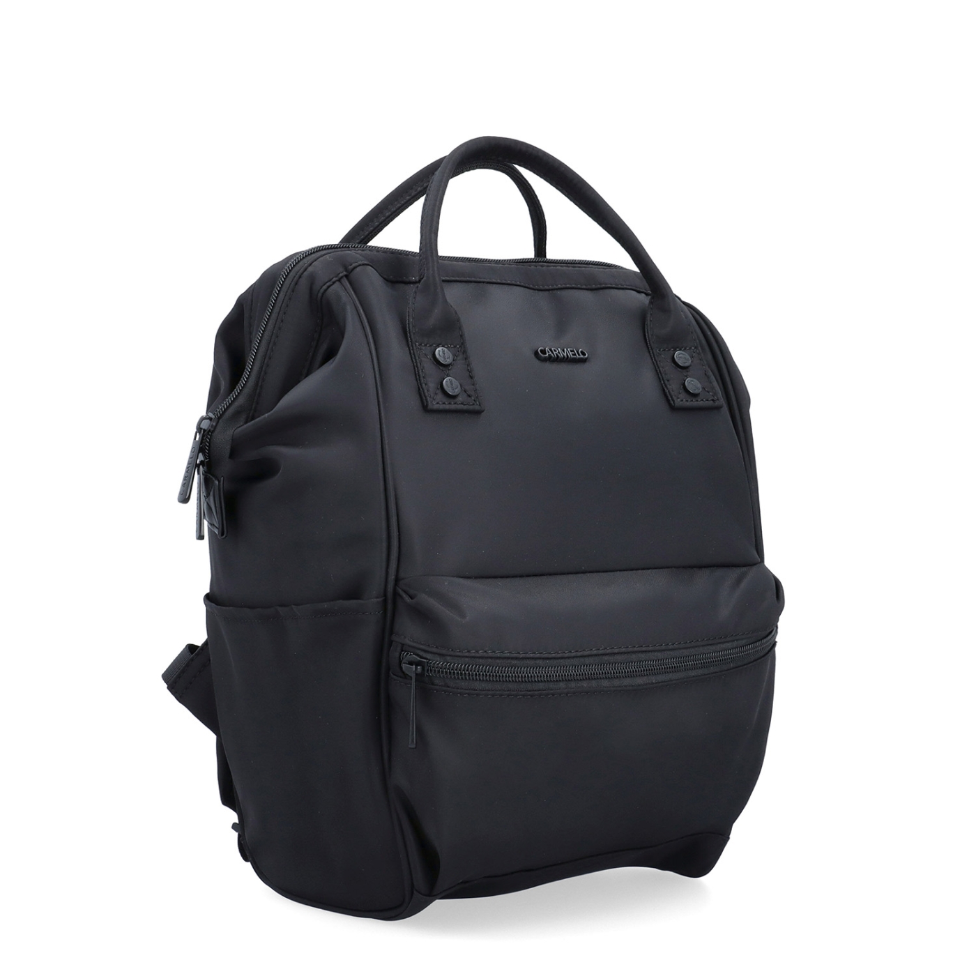 Praktický dámský batoh pro každý den Carmelo materiál nylon zapínání na zip barva černá velikost střední 6611 C