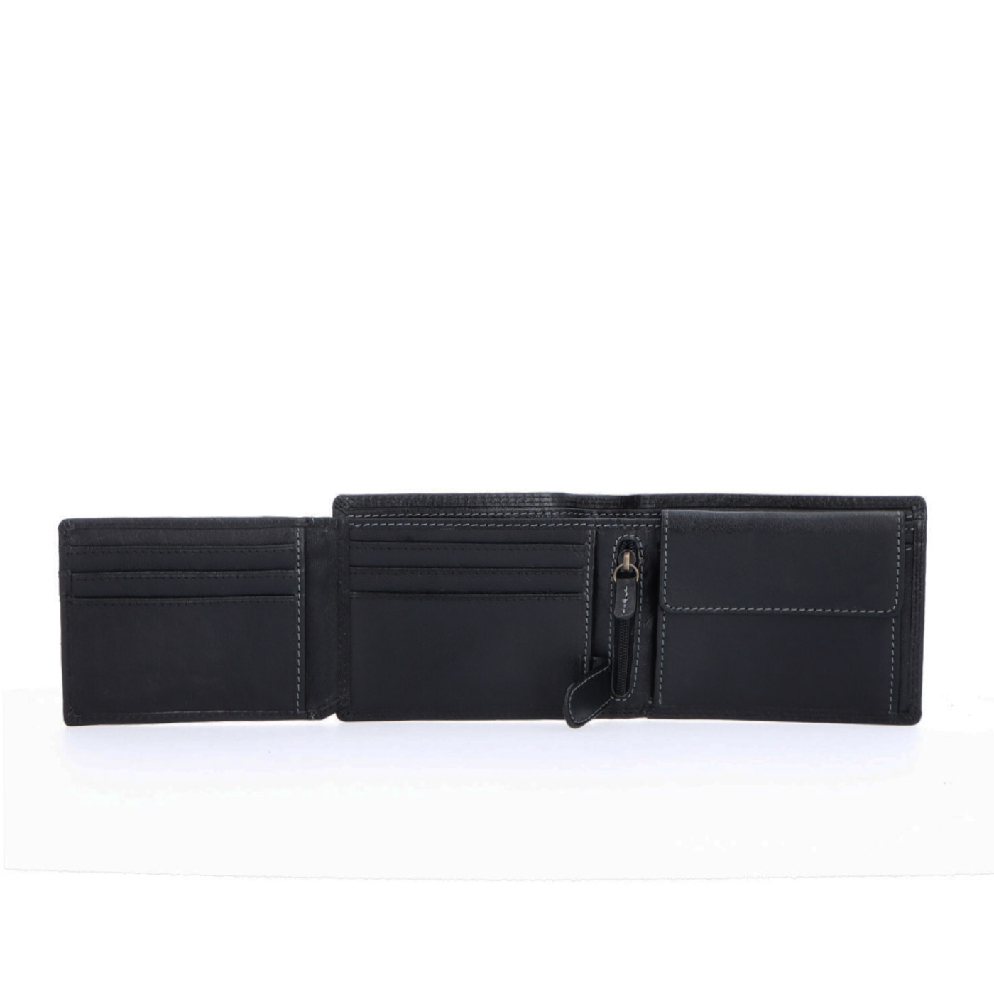 Stylová kožená peněženka Poyem materiál kůže zapínání Bez zapínání barva černá velikost malá 5237 Poyem C Otevřený