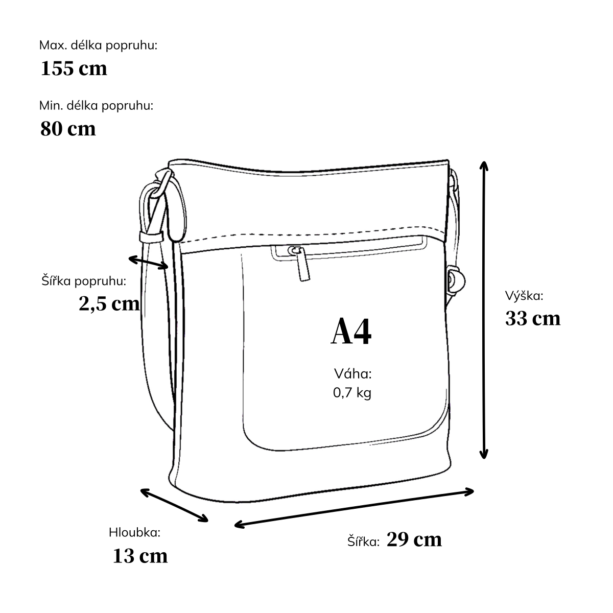 Crossbody kabelka s přední a zadní kapsou Tangerin materiál syntetická kůže zapínání na zip barva modrá velikost střední 8036 TM Rozměry