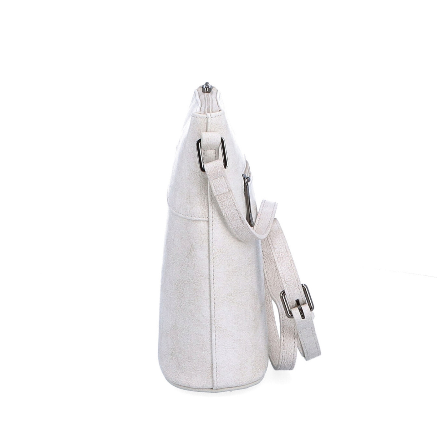 Luxusní kožená crossbody kabelka Noelia Bolger materiál kůže zapínání na zip barva bílá velikost malá NB 0077 OW Z boku
