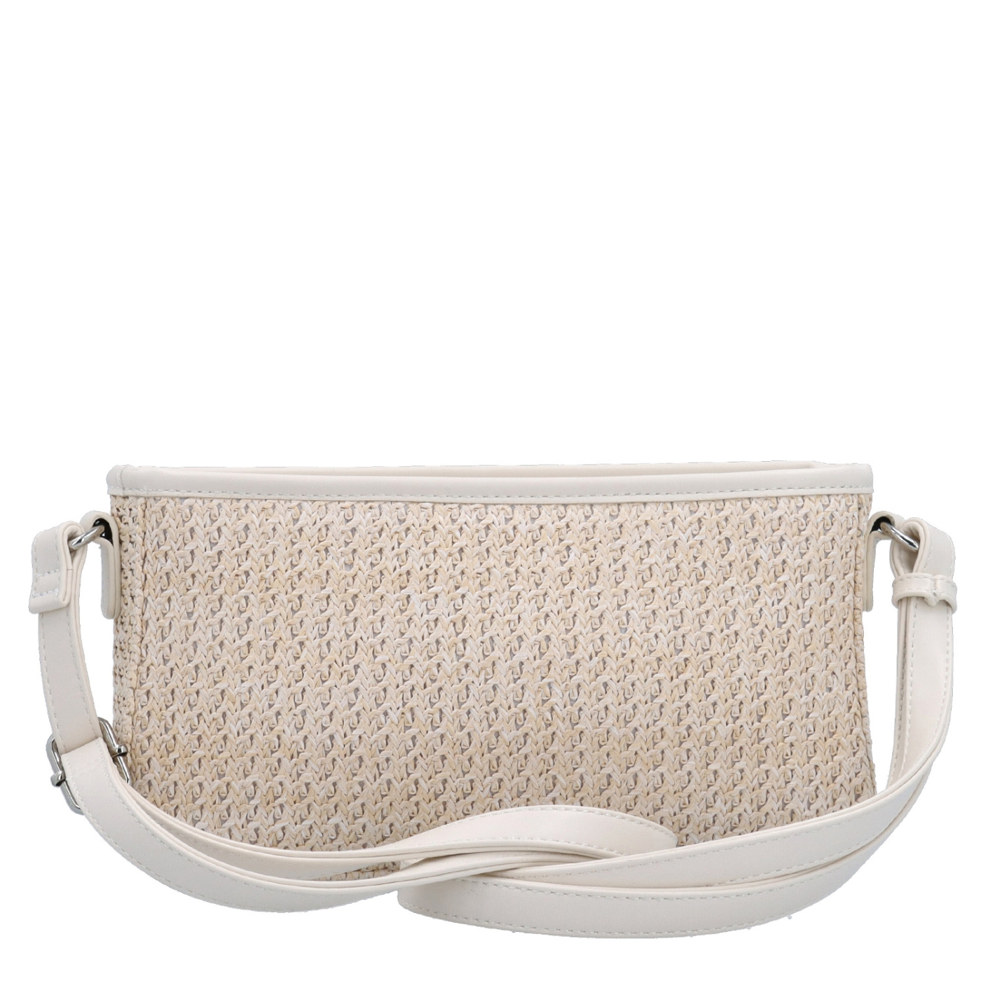 Malá crossbody kabelka ve straw stylu Le Sands materiál syntetická kůže zapínání na zip barva béžová velikost malá 4616 K Zezadu